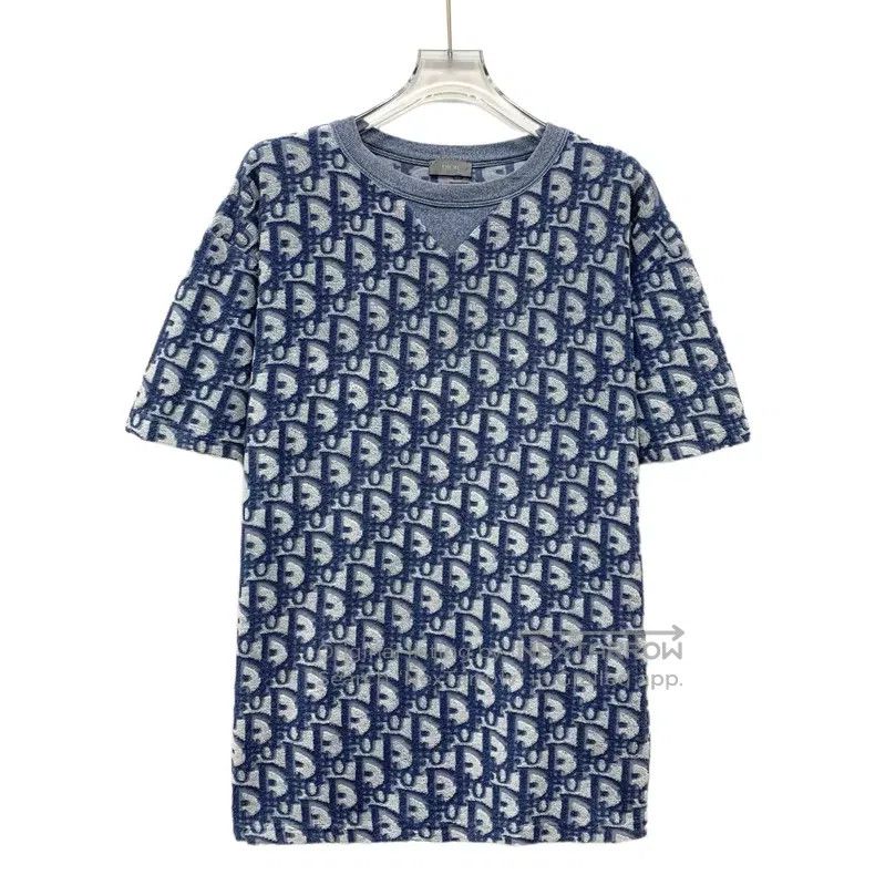 Dior Dior Dark blue logo jacquart full print cotton round-neck Size US S / EU 44-46 / 1 - 1 Thumbnail