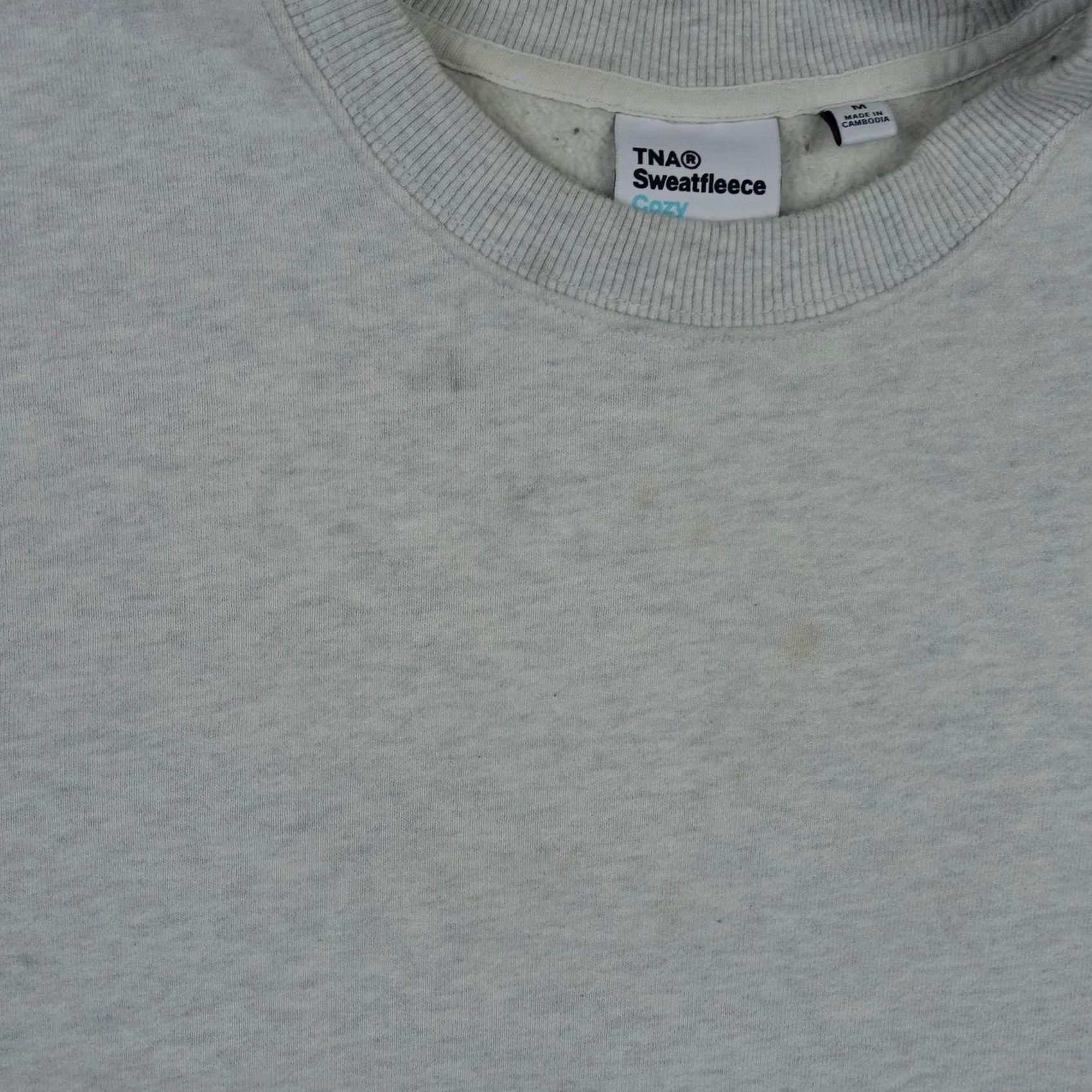 TNA TNA Sweatfleece Cozy Fleece Cropped Hem Crewneck Sweatshirt Womens M Gray Size M / US 6-8 / IT 42-44 - 3 Thumbnail
