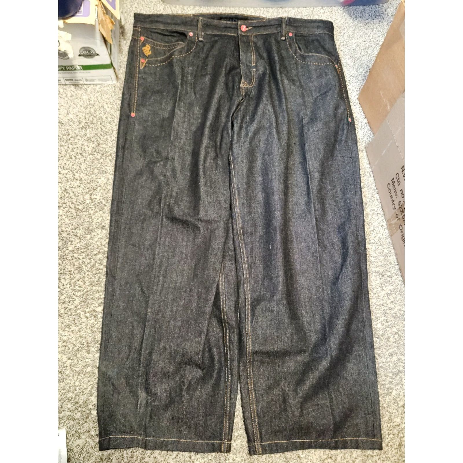 Rocawear VINTAGE Rocawear Wide-Leg Jeans 90s Skater Grunge Hip Hop 5-Pocket Denim Black 48 Mens Size US 32 / EU 48 - 3 Thumbnail