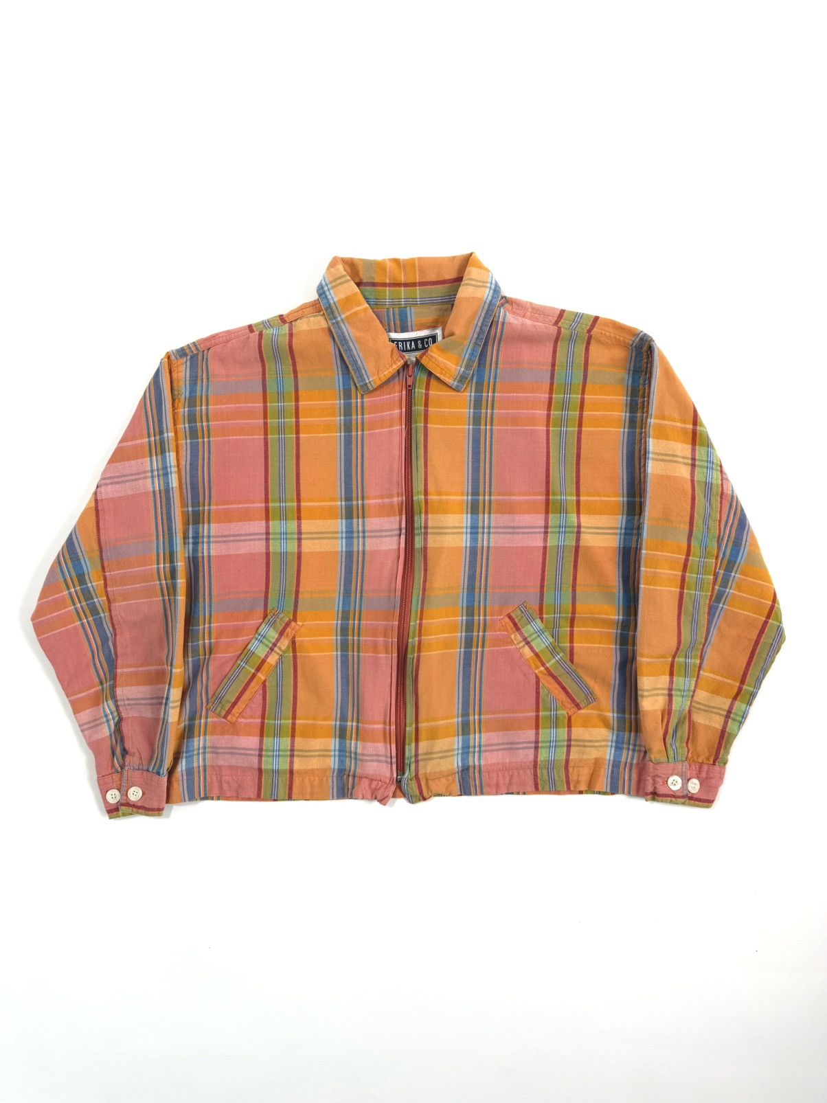 Other 🟠Erika & Co. Plaid Zip Up Shirt/Jacket Size M / US 6-8 / IT 42-44 - 2 Thumbnail