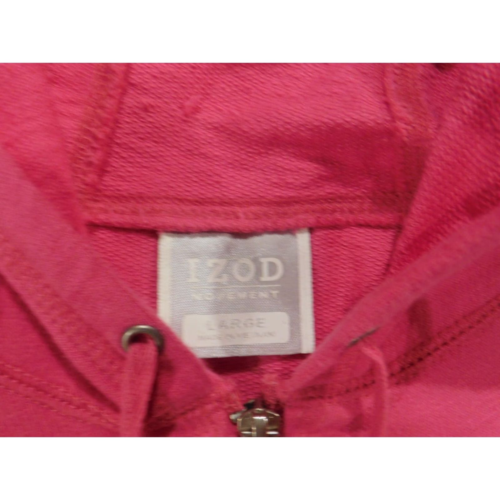 Izod IZOD Sweater Womens L Pink Full Zip Hoodie Stretch Cable-Knit Raglan Sleeve Classic Knit Size L / US 10 / IT 46 - 4 Thumbnail