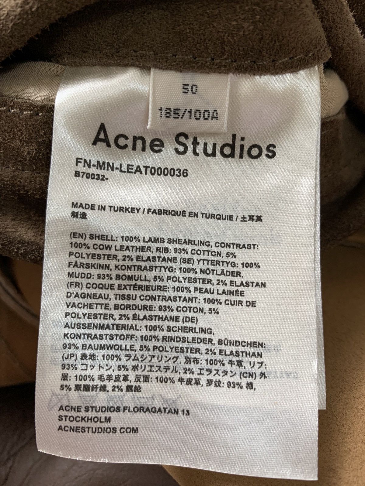 Acne Studios Hooded shearling jacket Almond beige Size US M / EU 48-50 / 2 - 7 Thumbnail