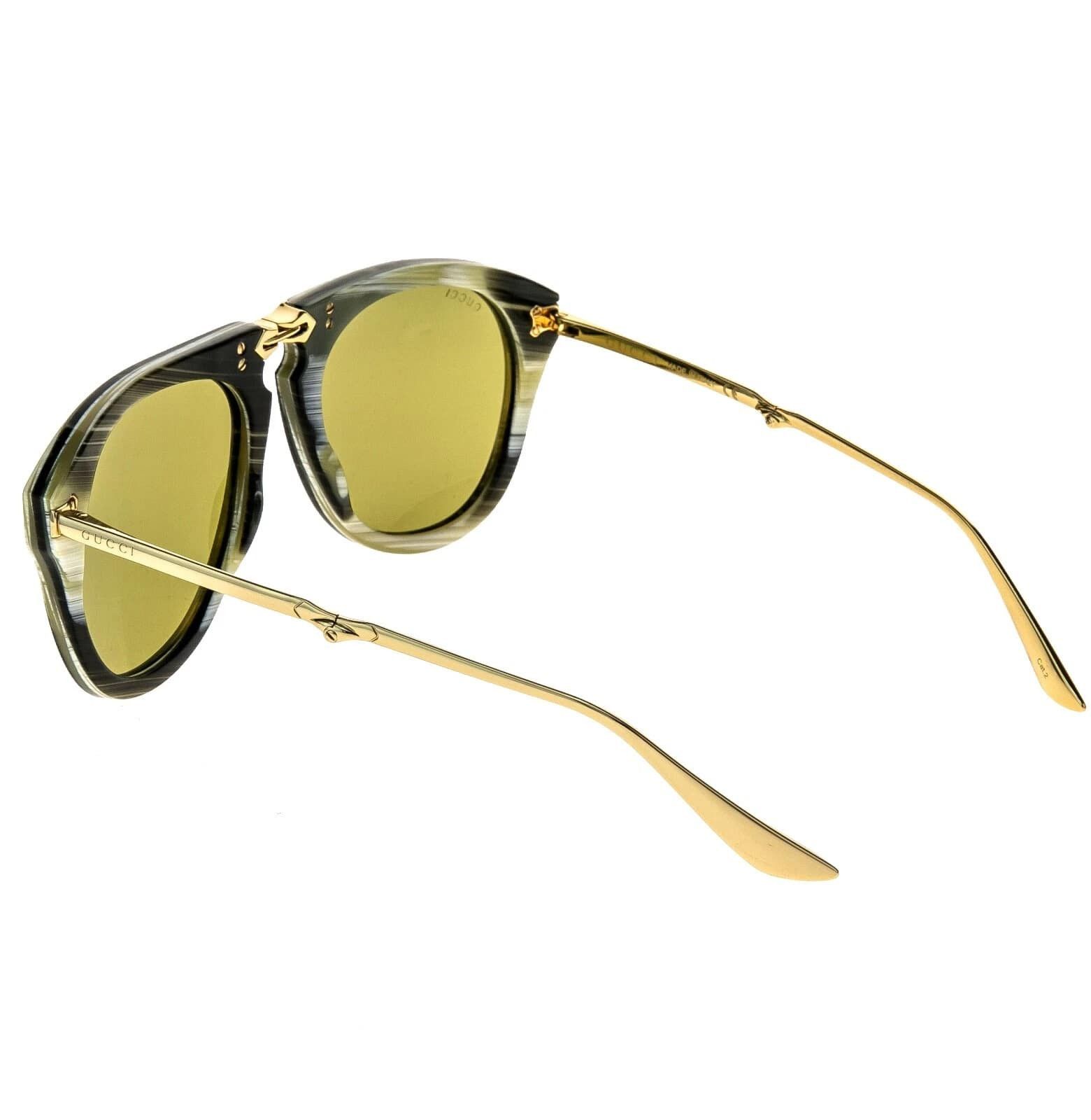 Gucci GUCCI GG0305S 0305 Gold Green Foldable Sunglasses 003 Size ONE SIZE - 9 Thumbnail