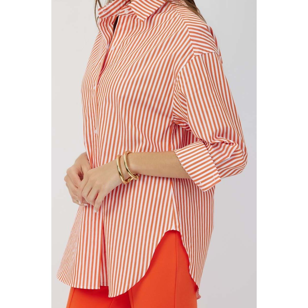 Other Grey Ven The Reya Bengal Orange Button Down Shirt Size XS / US 0-2 / IT 36-38 - 2 Thumbnail