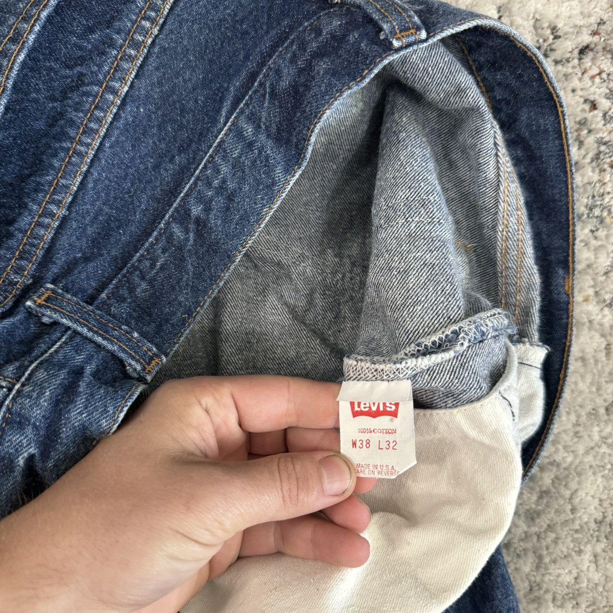 Japanese Brand × Levi's × Vintage Vintage 80s Levi’s 501 dark wash wide leg button fly jeans Size US 36 / EU 52 - 7 Thumbnail