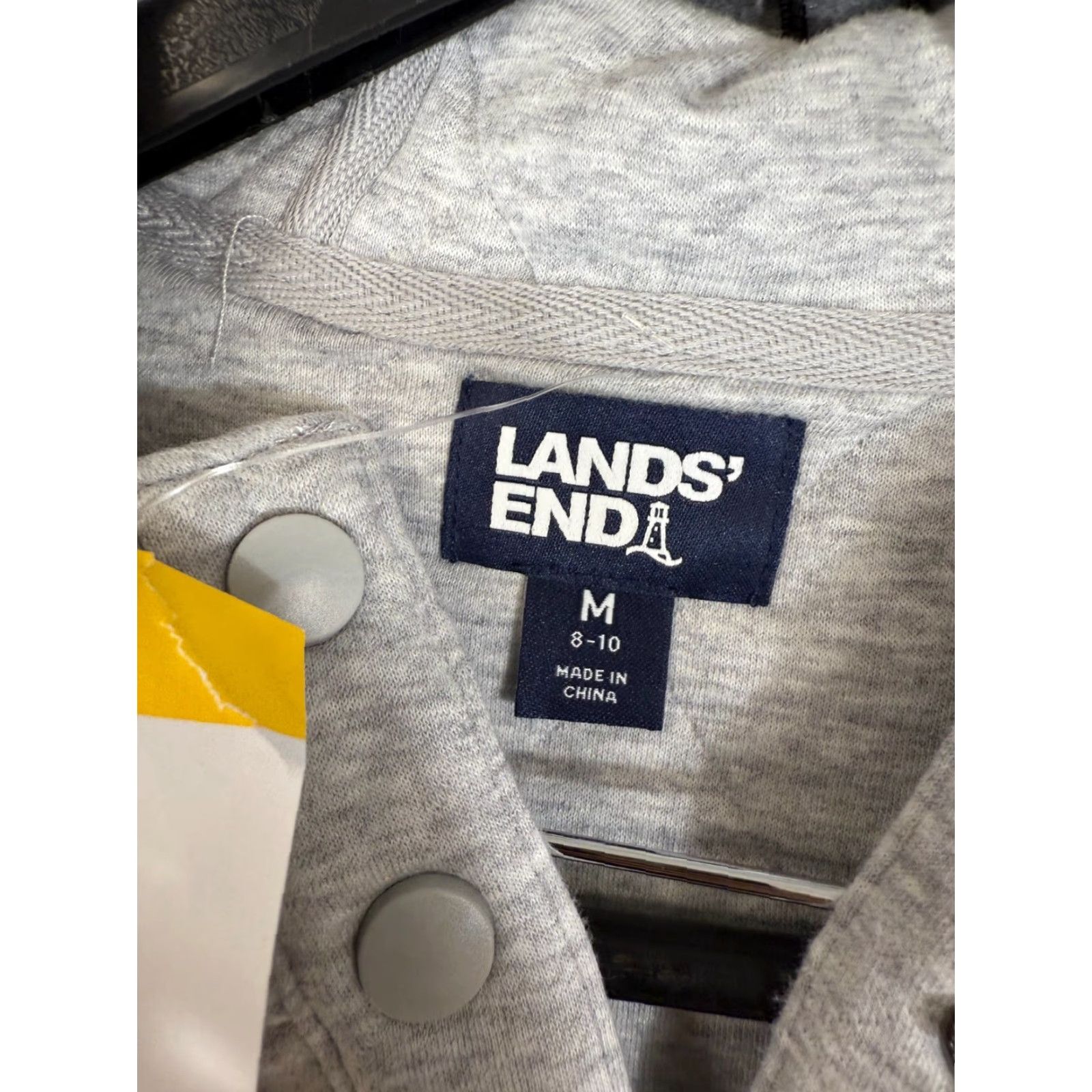 Lands' End Lands' End Quilted Pullover Hooded Sweatshirt Womens M(8-10) Grey Snap Front NWT Size M / US 6-8 / IT 42-44 - 7 Thumbnail