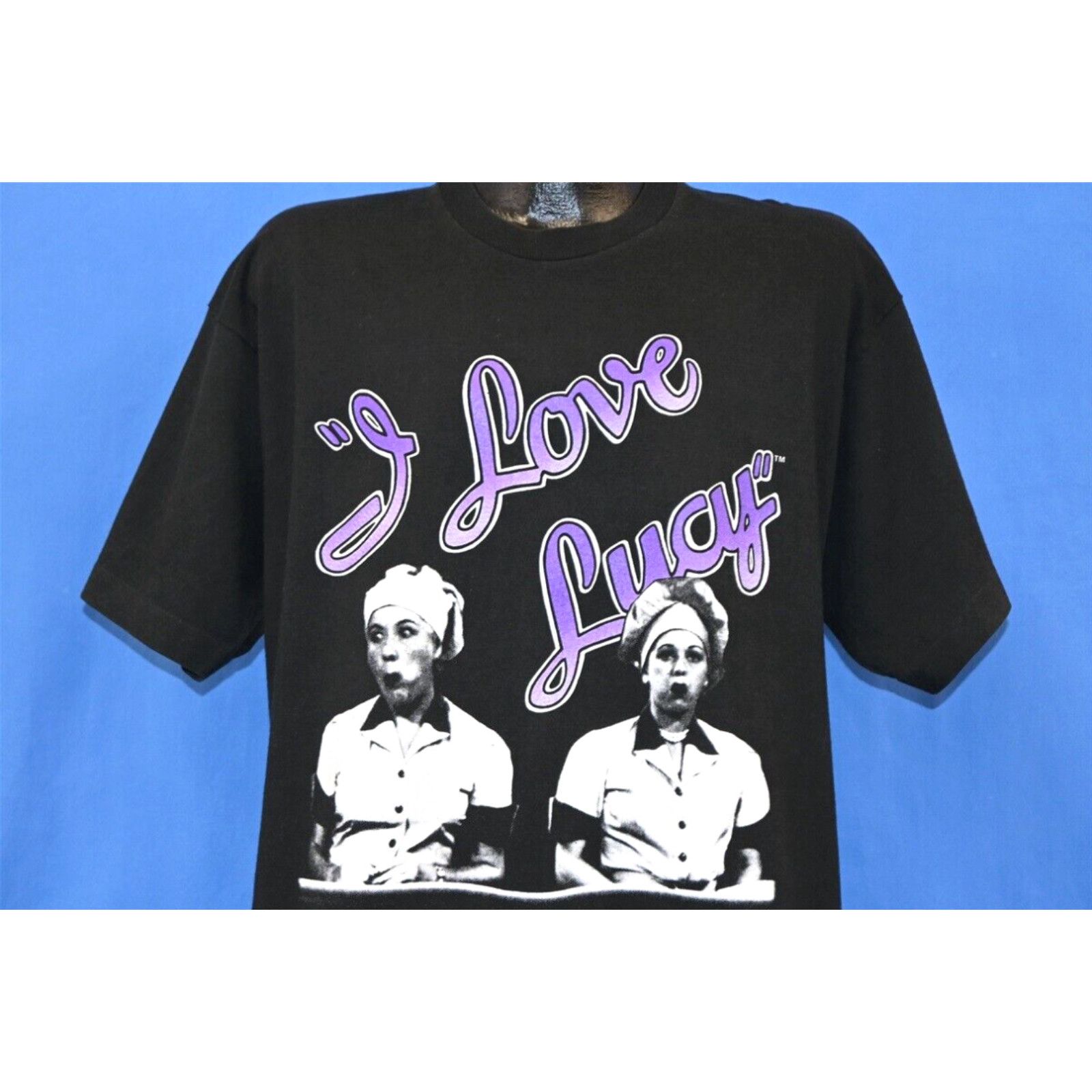 image of Fruit Of The Loom Vintage 90's I Love Lucy Tv Sitcom Chocolate Candy Factory Ethel Mertz T-Shirt XL