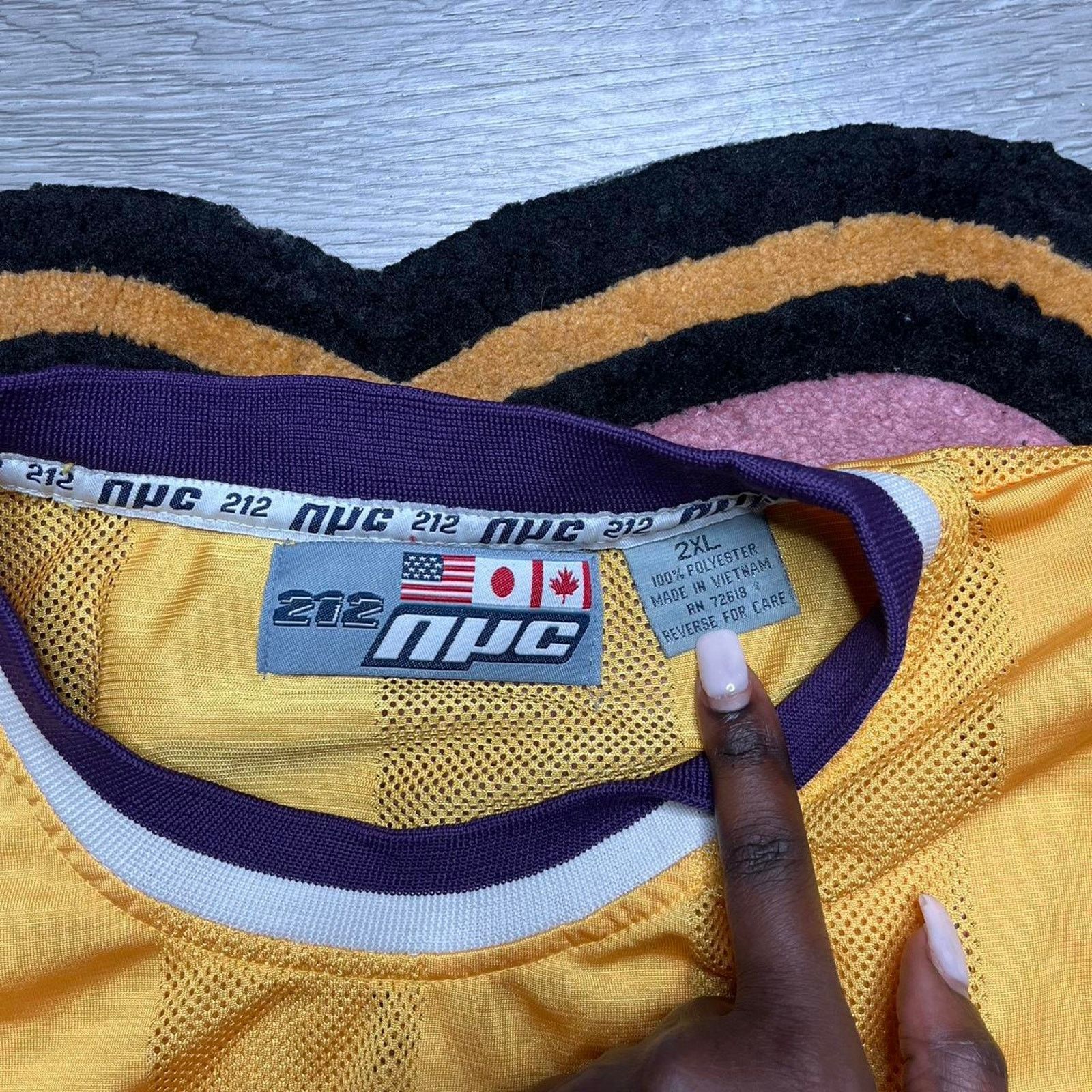 NBA × Vintage Vintage 212 NYC Los Angeles Embroidered Basketball Jersey Size US XXL / EU 58 / 5 - 3 Thumbnail