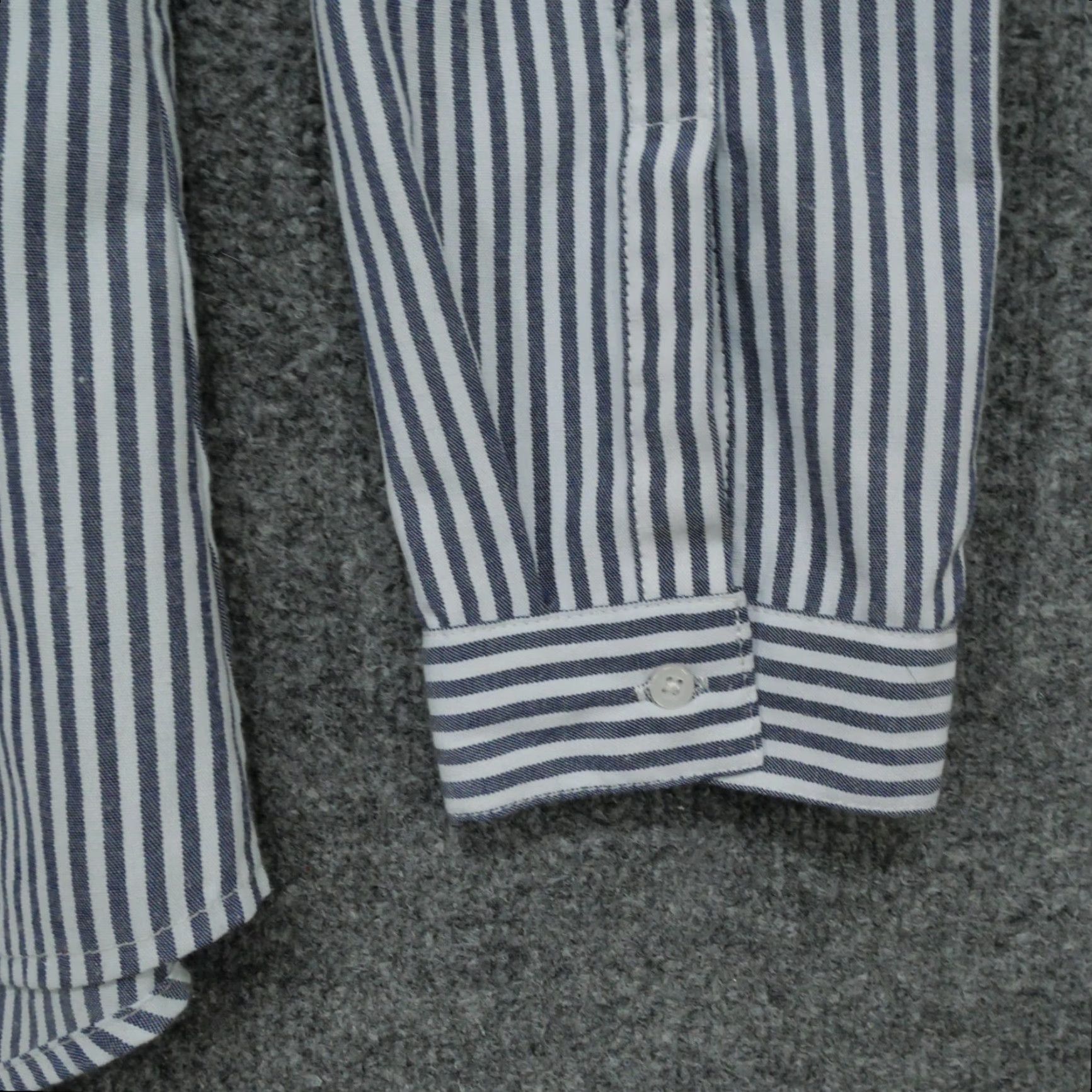 Vintage Rag Poets Shirt Women M Blue Striped Button-Up Long Sleeve Casual Shirt Size M / US 6-8 / IT 42-44 - 2 Thumbnail