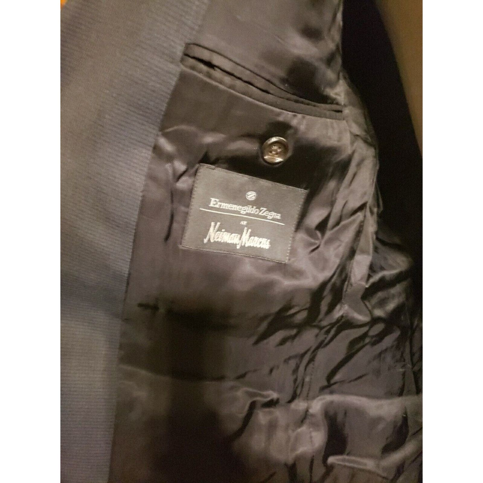 Ermenegildo Zegna ERMENEGILDO ZEGNA Blazer Mens 46 R Black/Blue Sport Coat Size 46R - 4 Thumbnail
