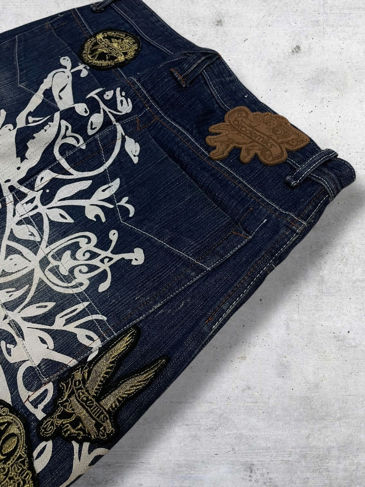 Japanese Brand AKADEMIKS ART BAGGY STREETWEAR AESTHETIC BAGGY RAPPER DENIM Size US 31 - 6 Thumbnail