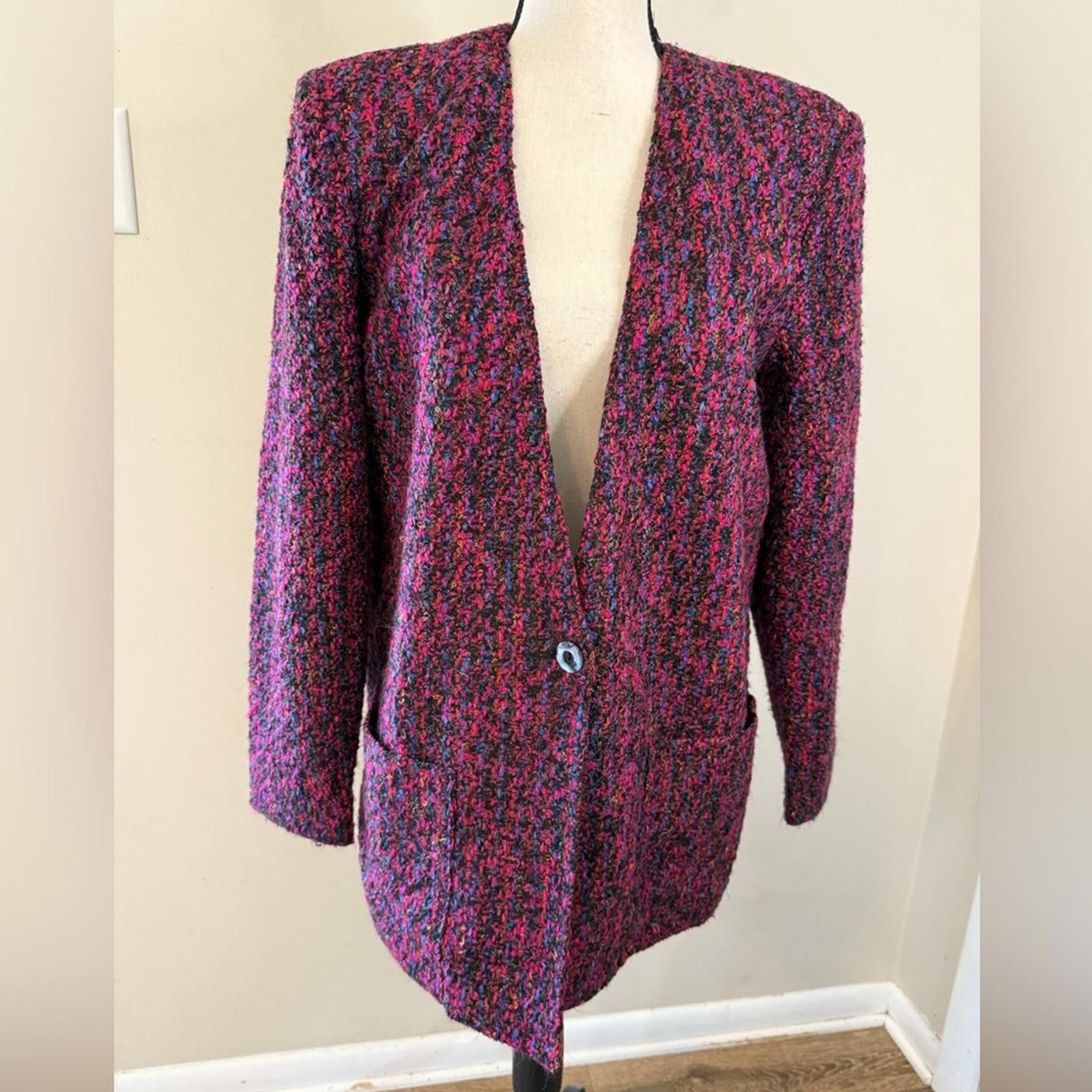 Other Complements knit blazer textured multicolored pockets SZ 8 Size M / US 6-8 / IT 42-44 - 1 Thumbnail