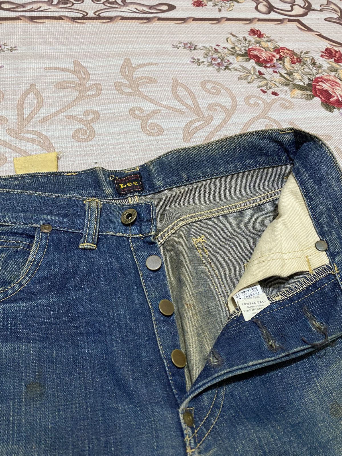Lee 40s Repro Lee Cowboy Distressed Selvedge Denim Size US 29 - 10 Thumbnail