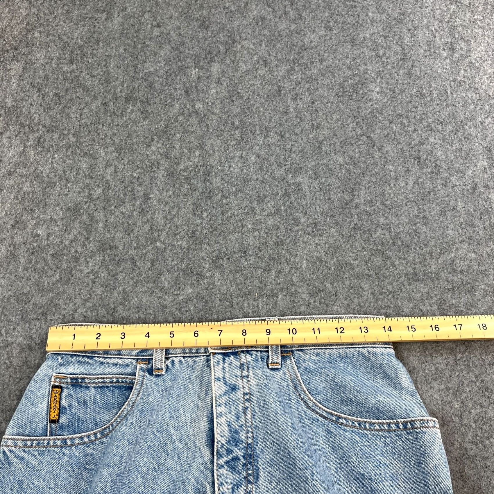 Armani ARMANI Jeans Womens Mom High Waist Blue 32 32 UK 10 Denim Vintage Italy 90s) Size 32" / US 10 / IT 46 - 6 Thumbnail