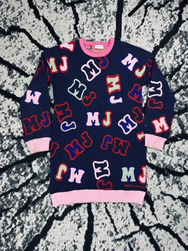 Marc Jacobs Marc Jacobs sweater navy blue pink monogram logo S Size S / US 4 / IT 40 - 1 Thumbnail