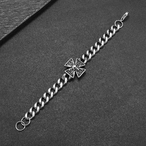 VIBE Motorcycle Gothic Cross Skull Bracelet Size ONE SIZE - 2 Thumbnail