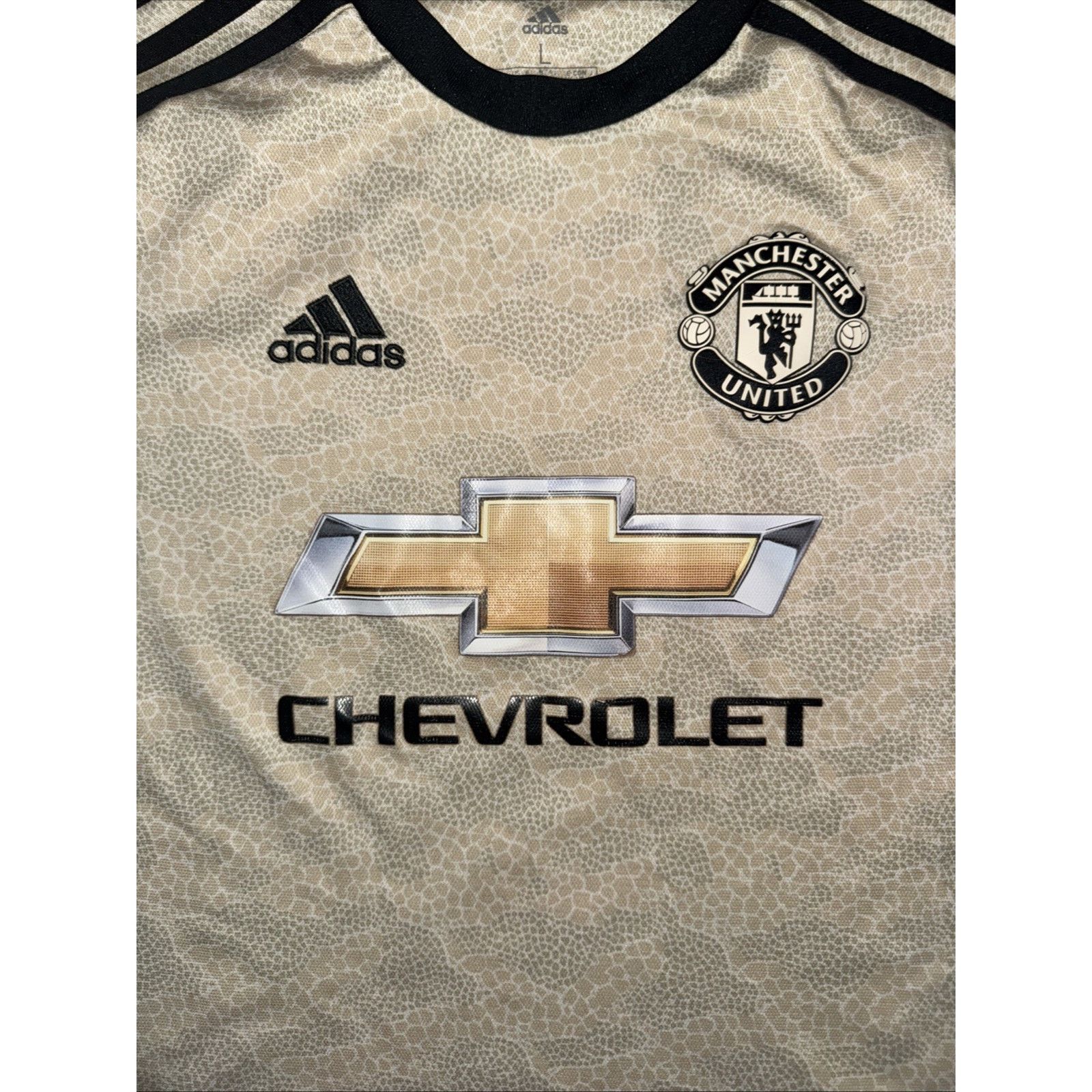 Adidas × Vintage Adidas Youth Manchester United Soccer Jersey Beige 17x23 L Size US L / EU 52-54 / 3 - 2 Thumbnail