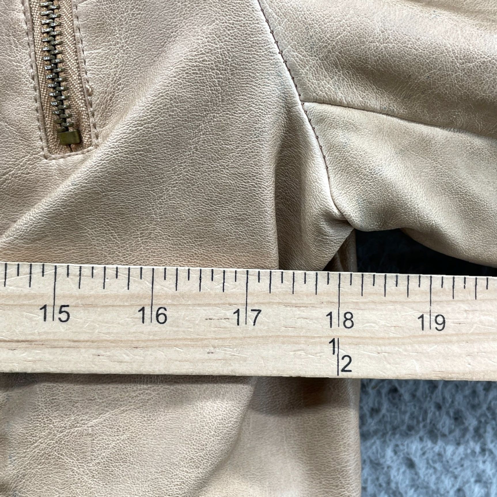 Jordan Brand K.Jordan Vegan Leather Moto Jacket Women's Beige Indie Biker Sleaze 70's Classic Size L / US 10 / IT 46 - 5 Thumbnail