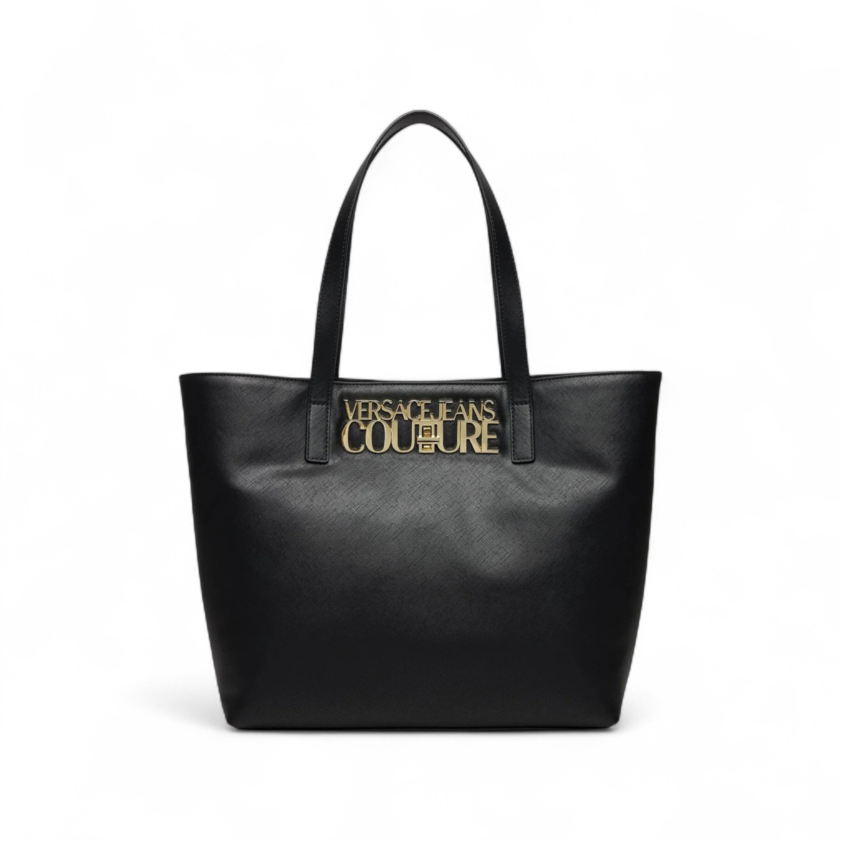 Versace Jeans Couture VERSACE JEANS COUTURE BLACK SOLID TOTE BAG WITH LOGO Size ONE SIZE - 1 Thumbnail