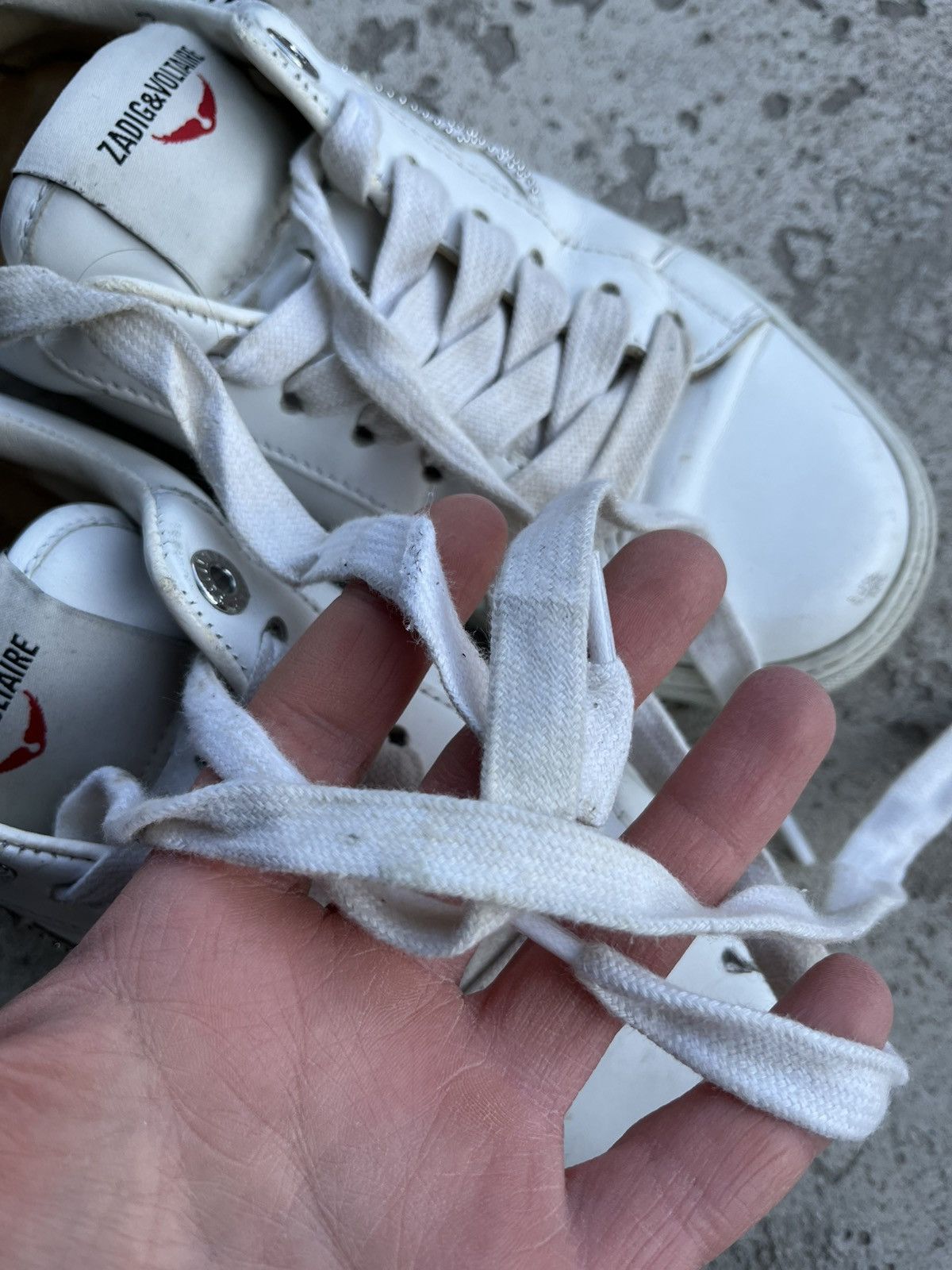 Zadig & Voltaire Zadig & Voltaire Distressed Low Top Sneakers Leather Shoes Size US 8 / IT 38 - 19 Thumbnail