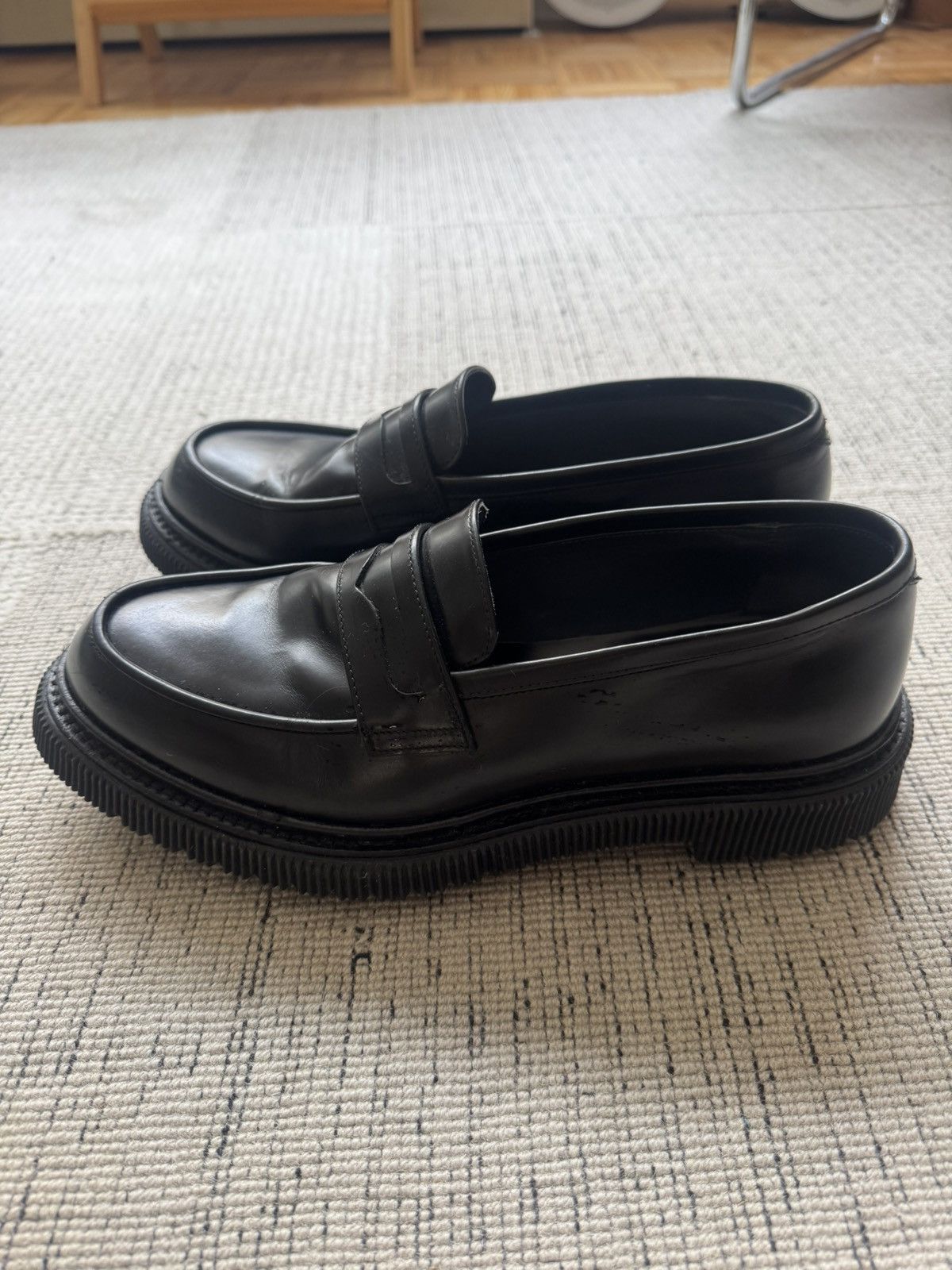 Adieu Paris Adieu Paris chunky leather black loafers Size US 10 / EU 43 - 3 Thumbnail
