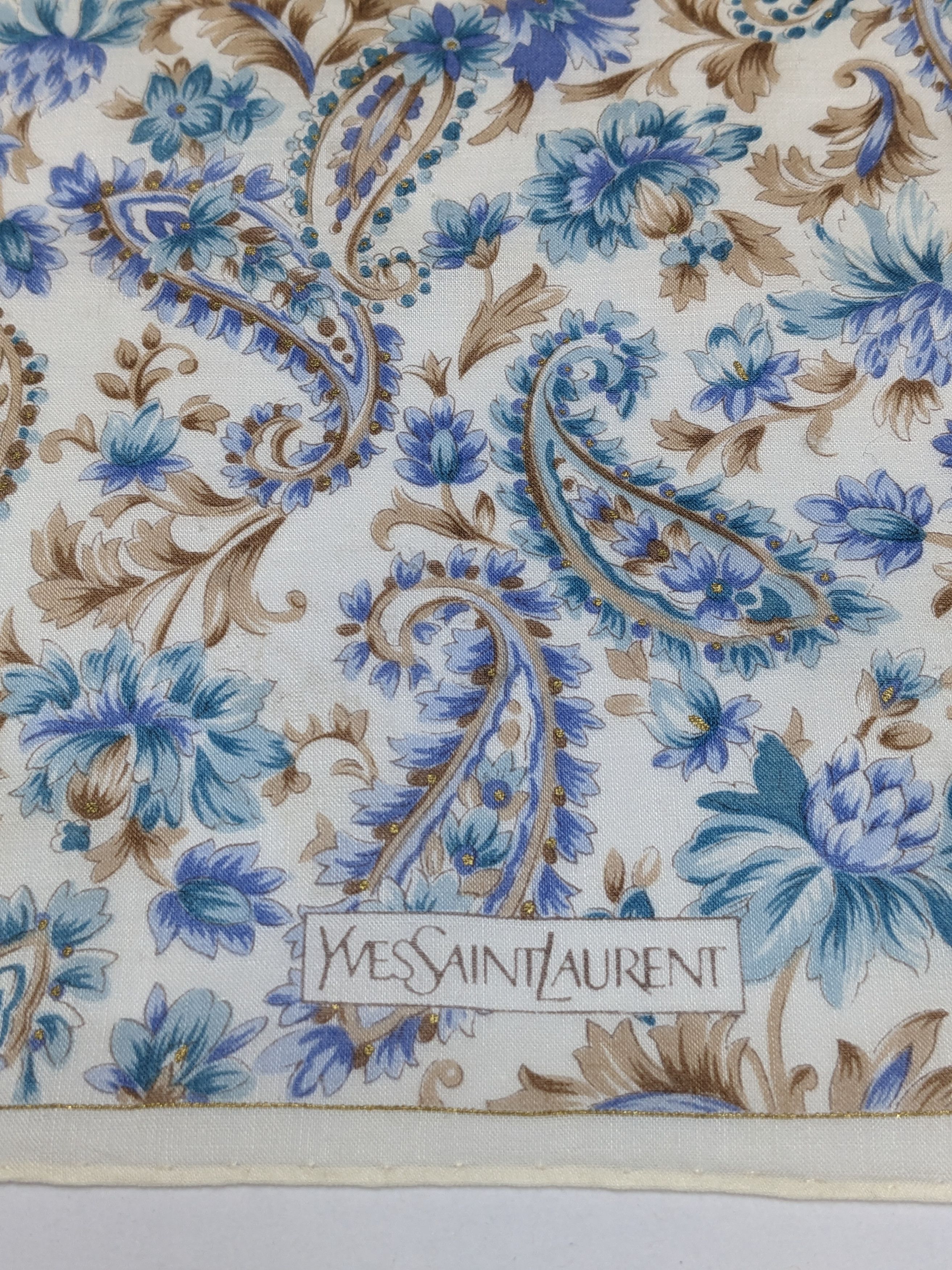 Yves Saint Laurent Yves Saint Laurent Paisley Floral Handkerchief Size ONE SIZE - 2 Thumbnail