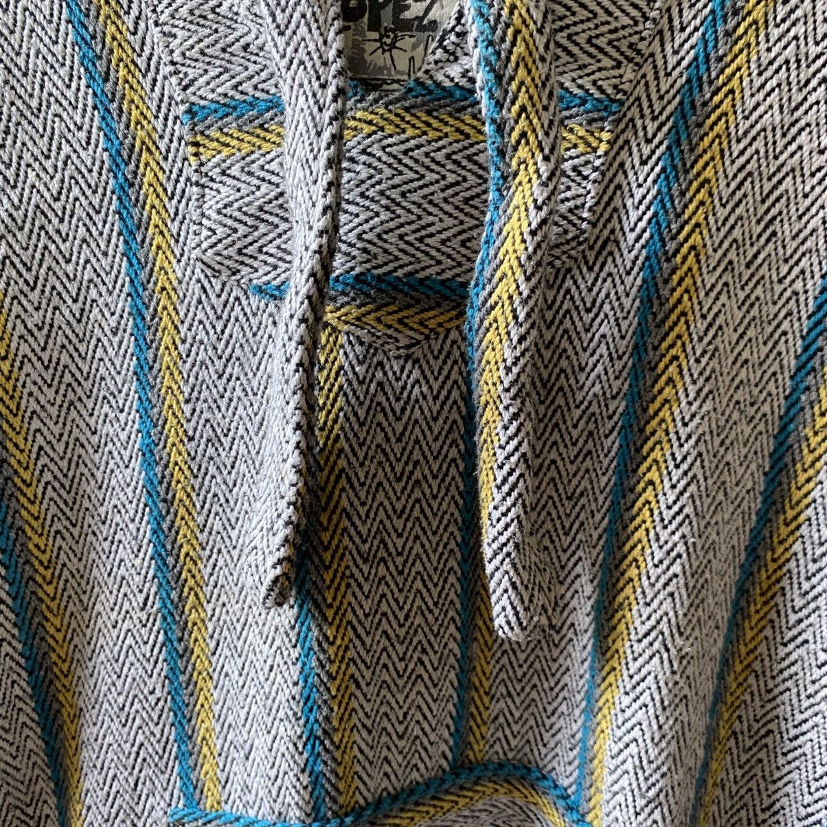 Vintage White Striped Baja Hoodie Pullover Size US L / EU 52-54 / 3 - 4 Thumbnail
