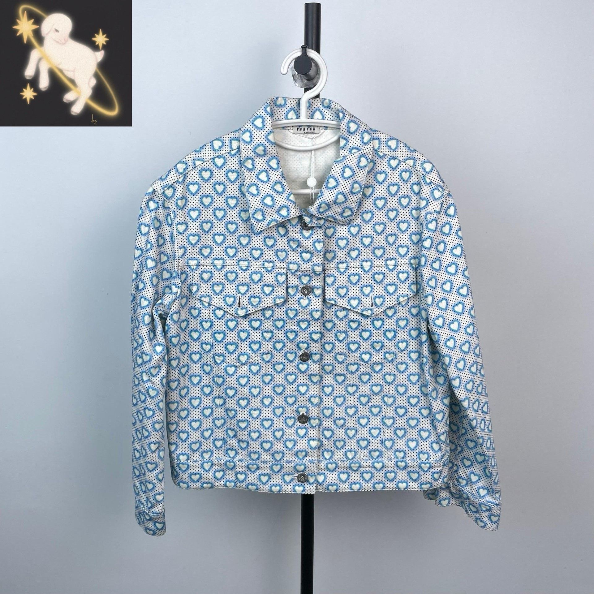 Miu Miu Miu Miu Denim Graphic Blue Jacket 38 Women Size S / US 4 / IT 40 - 1 Thumbnail