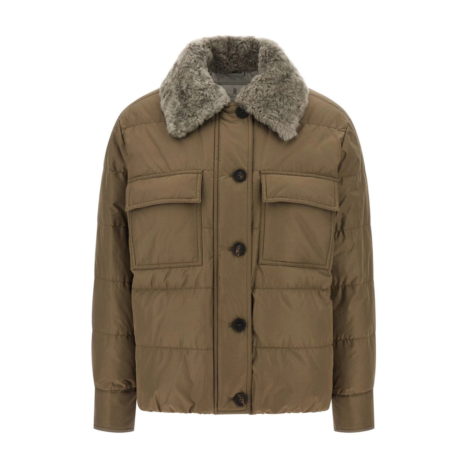 Brunello Cucinelli BRUNELLO CUCINELLI Brown Shearling Down Jacket New & Authent Size M / US 6-8 / IT 42-44 - 1 Thumbnail