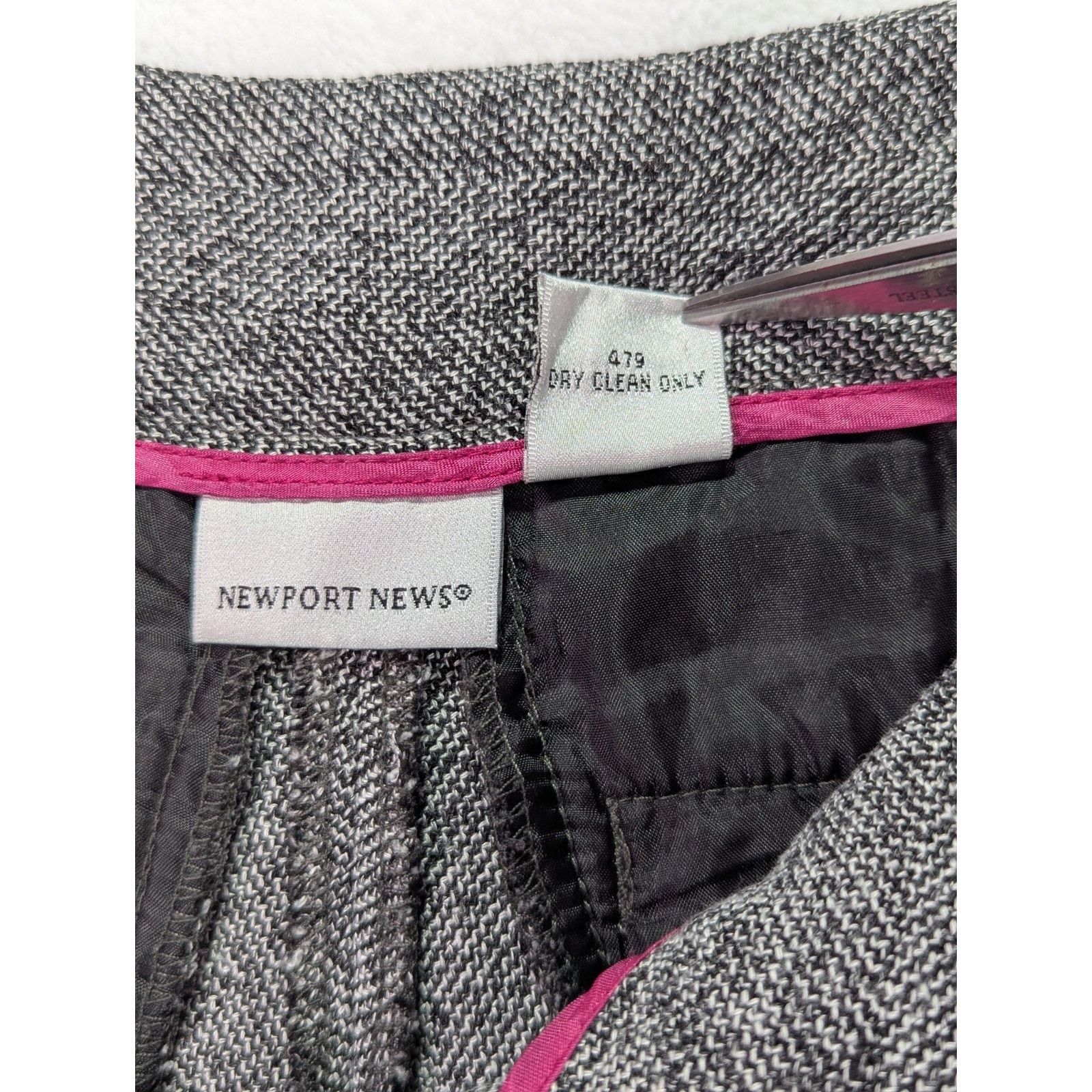 Other Sz 2 Black/White Wide Leg Mid Rise Herringbone Tweed VTG Y2K Size 26" / US 2 / IT 38 - 6 Thumbnail