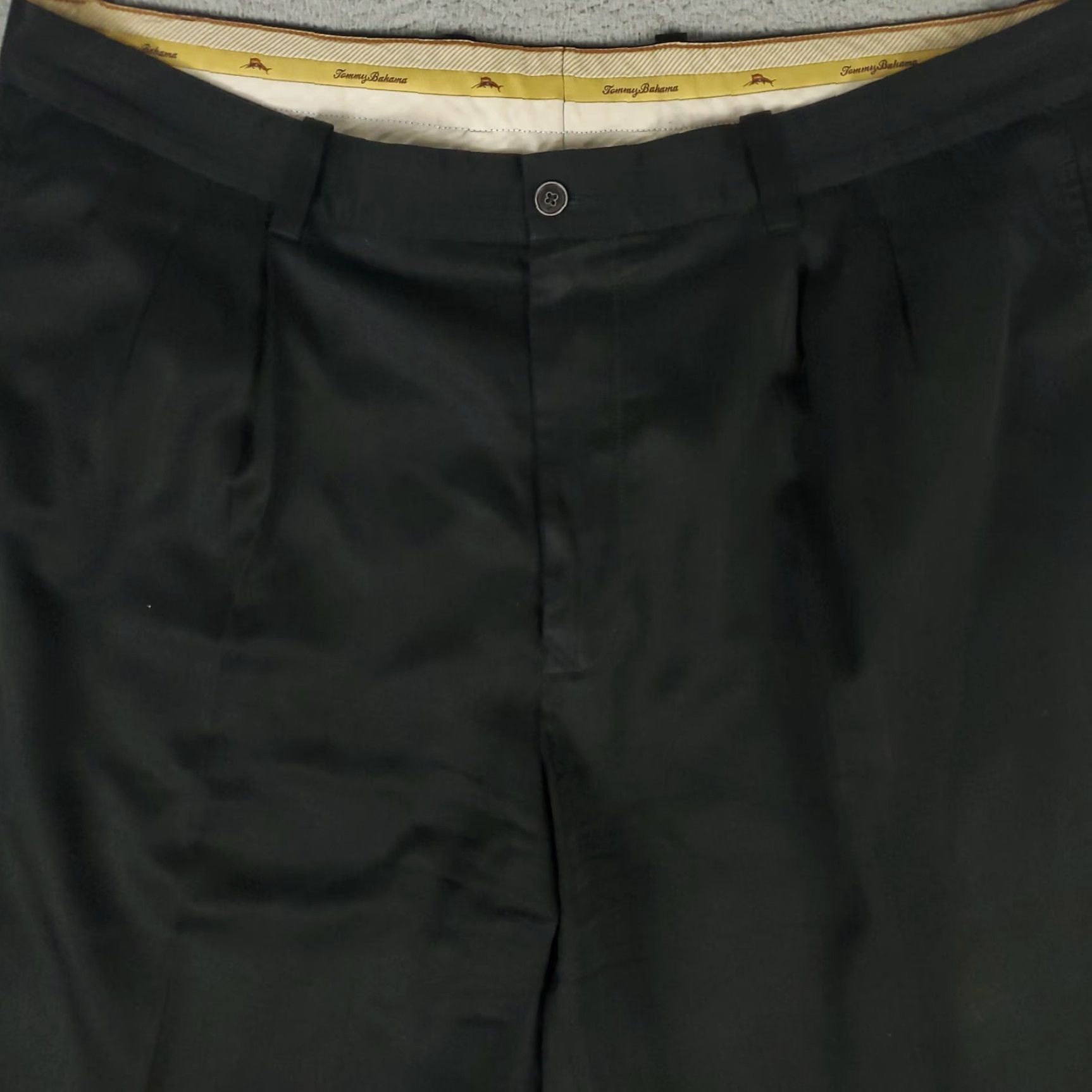 Tommy Bahama Tommy Bahama Chino Pants Mens 38x31 Black Silk Pleated Regular Fit Size US 38 / EU 54 - 2 Thumbnail