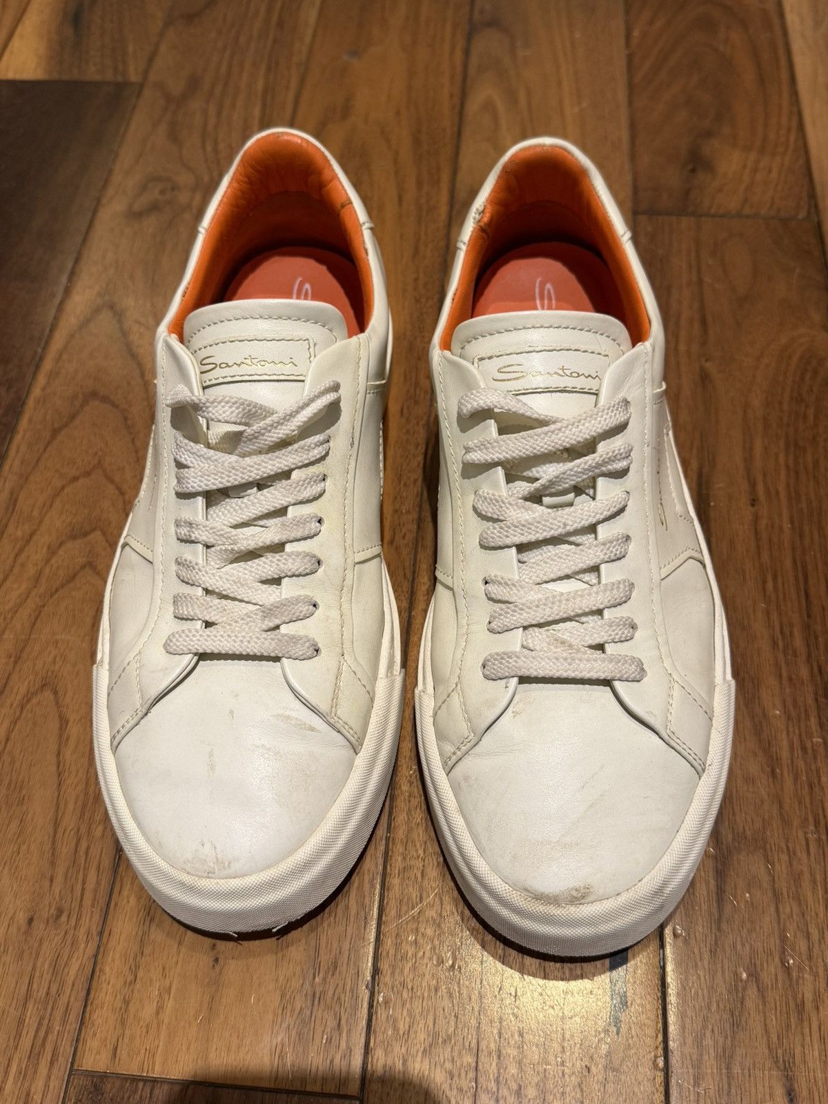 Santoni Santoni Men’s white leather double buckle sneaker Size US 9.5 / EU 42-43 - 2 Thumbnail