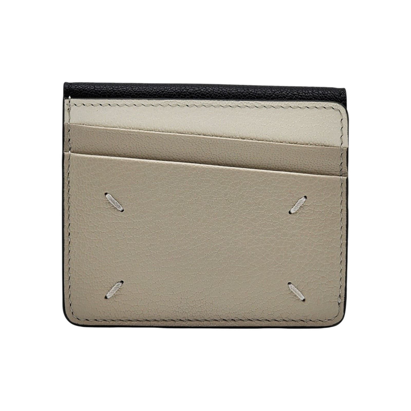 Maison Margiela Four Stitch Leather Card Holder Black Beige - NWB Size ONE SIZE - 5 Thumbnail