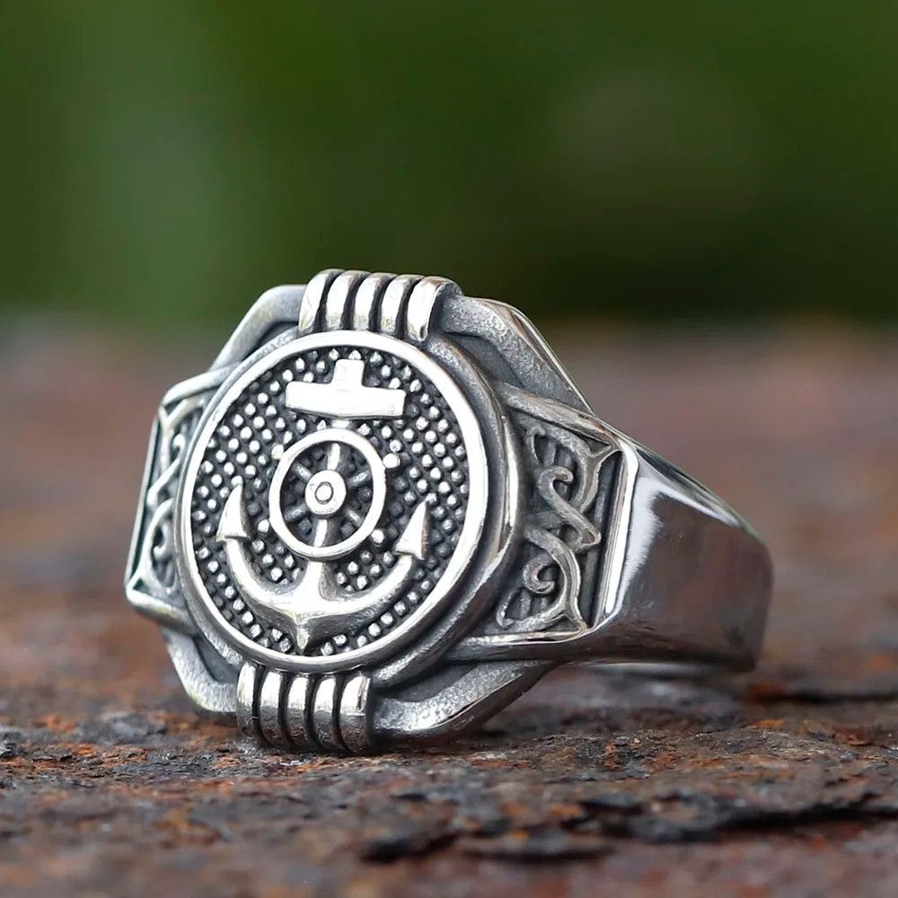 Jewelry Anchor Ring Streetwear Jewelry Fashion Gift Size ONE SIZE - 3 Thumbnail