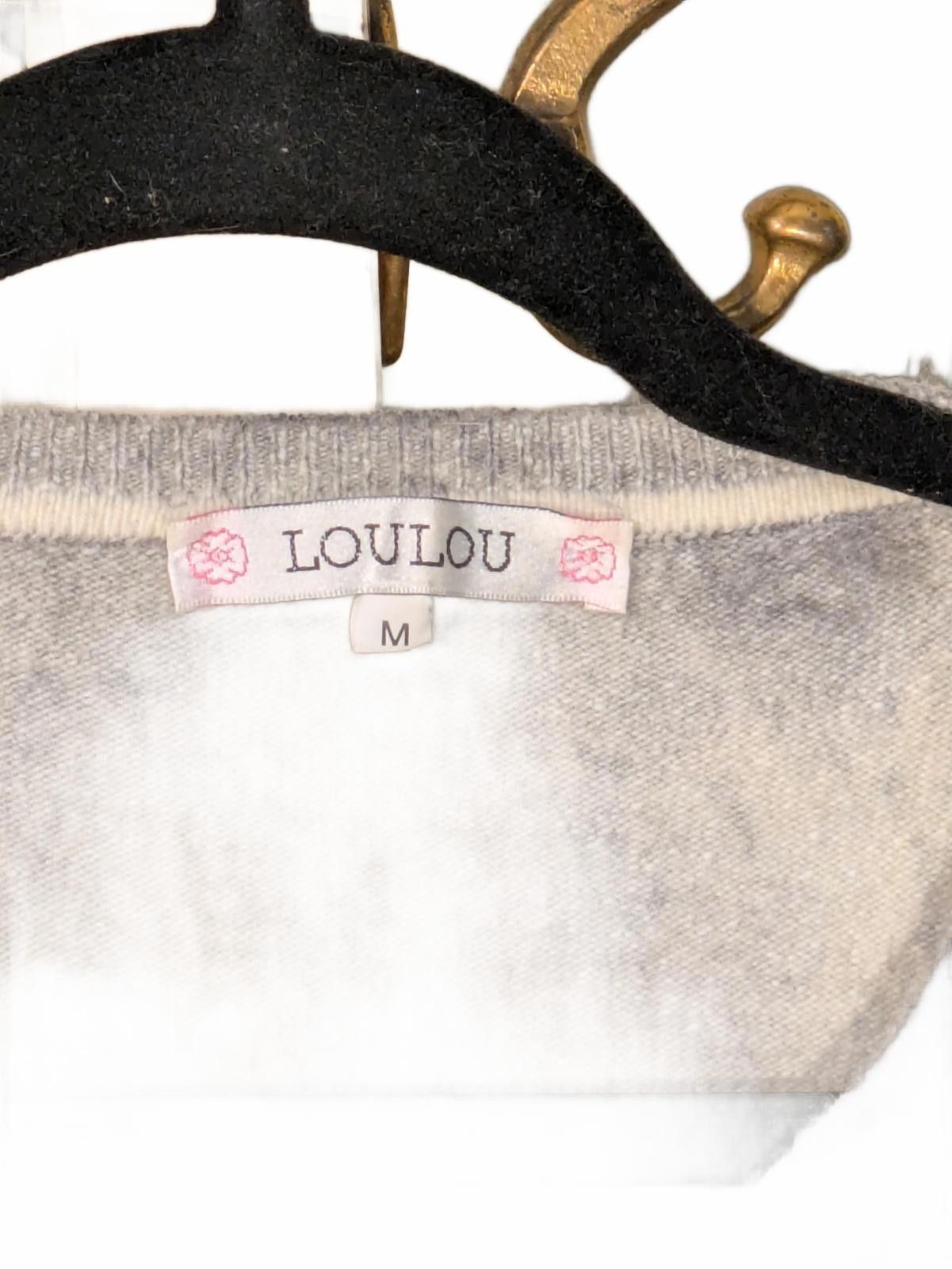 Christian Louboutin Loulou Medium Gray Embroidered Floral Sweater Cashmere Blend Size M / US 6-8 / IT 42-44 - 2 Thumbnail