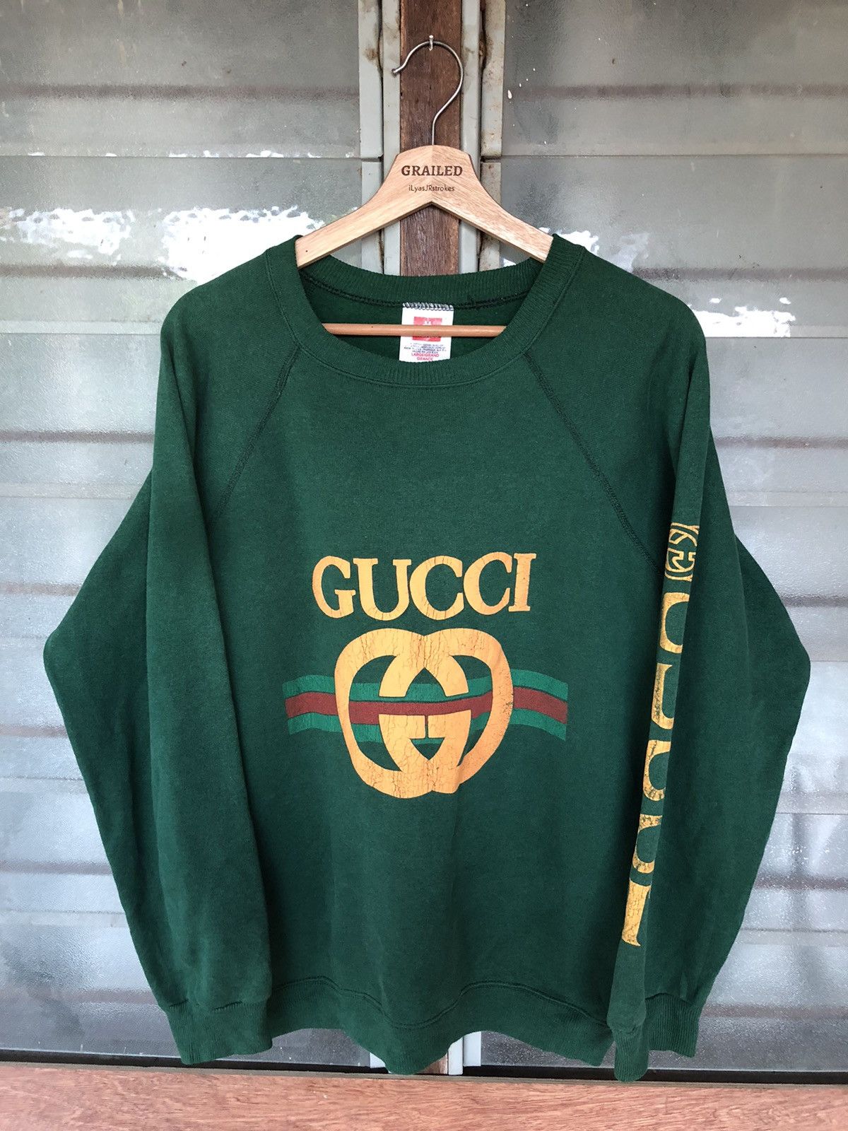 Vintage Vintage 90’s Gucci Bootleg Sweatshirt Size US L / EU 52-54 / 3 - 3 Thumbnail