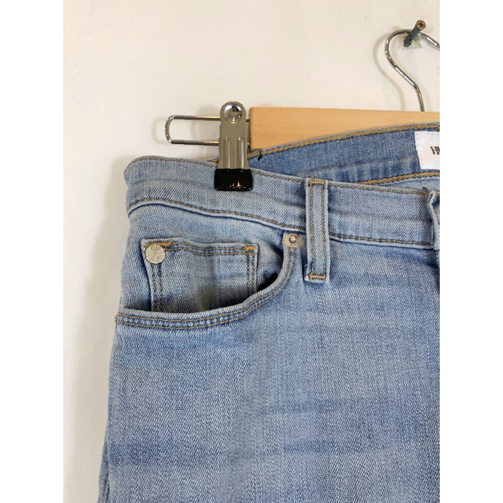 Hudson Hudson Jeans Skinny Crop Dark/Light Wash Denim Womens 27 Inseam 31 Low Rise Blue Regular Size 27 Tally Deep Cuff Size 27" / US 4 / IT 40 - 4 Thumbnail