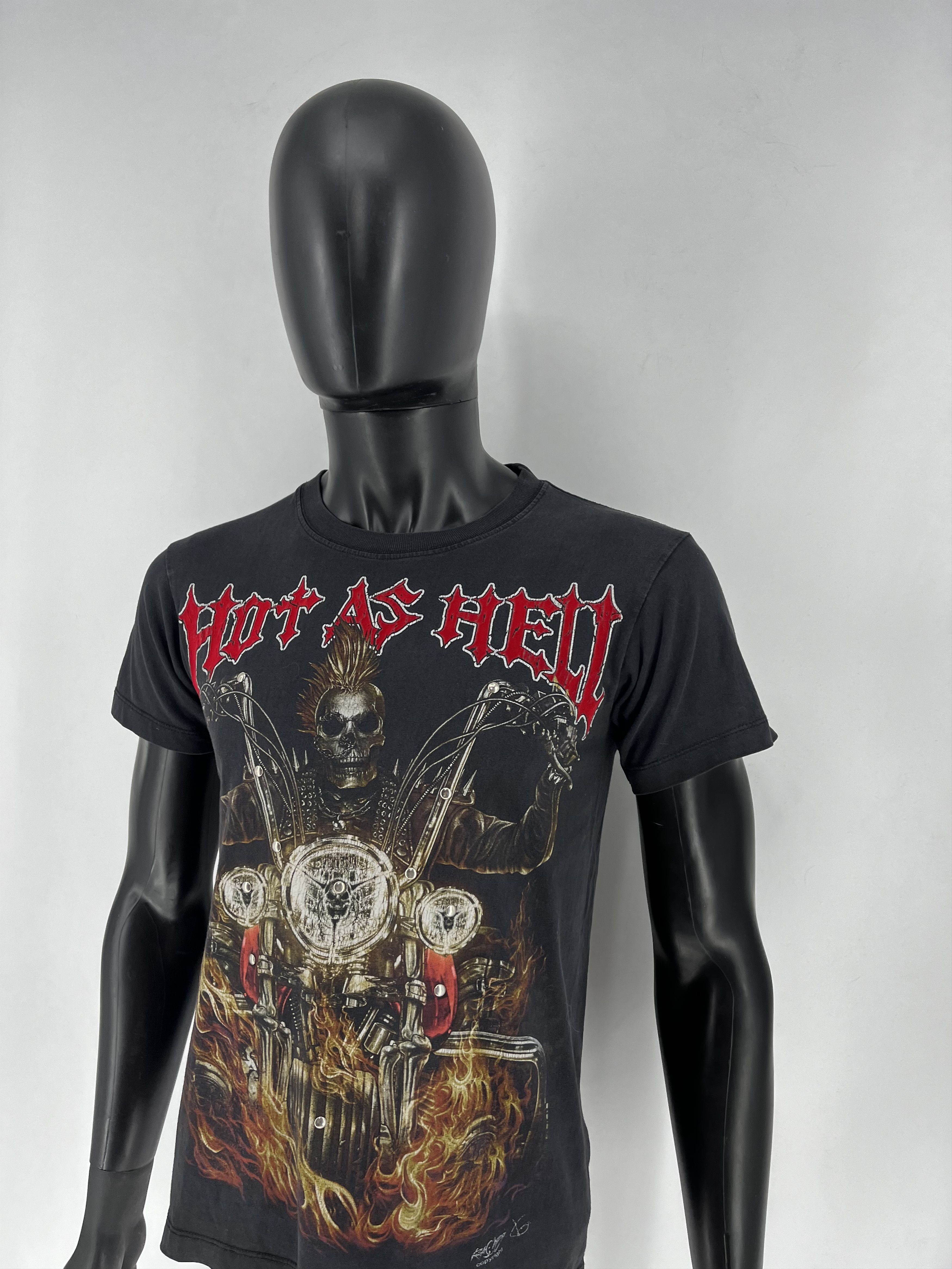 Band Tees Rock Chang Hot as Hell Vintage Skull Ghost Rider Tee Size US S / EU 44-46 / 1 - 4 Thumbnail