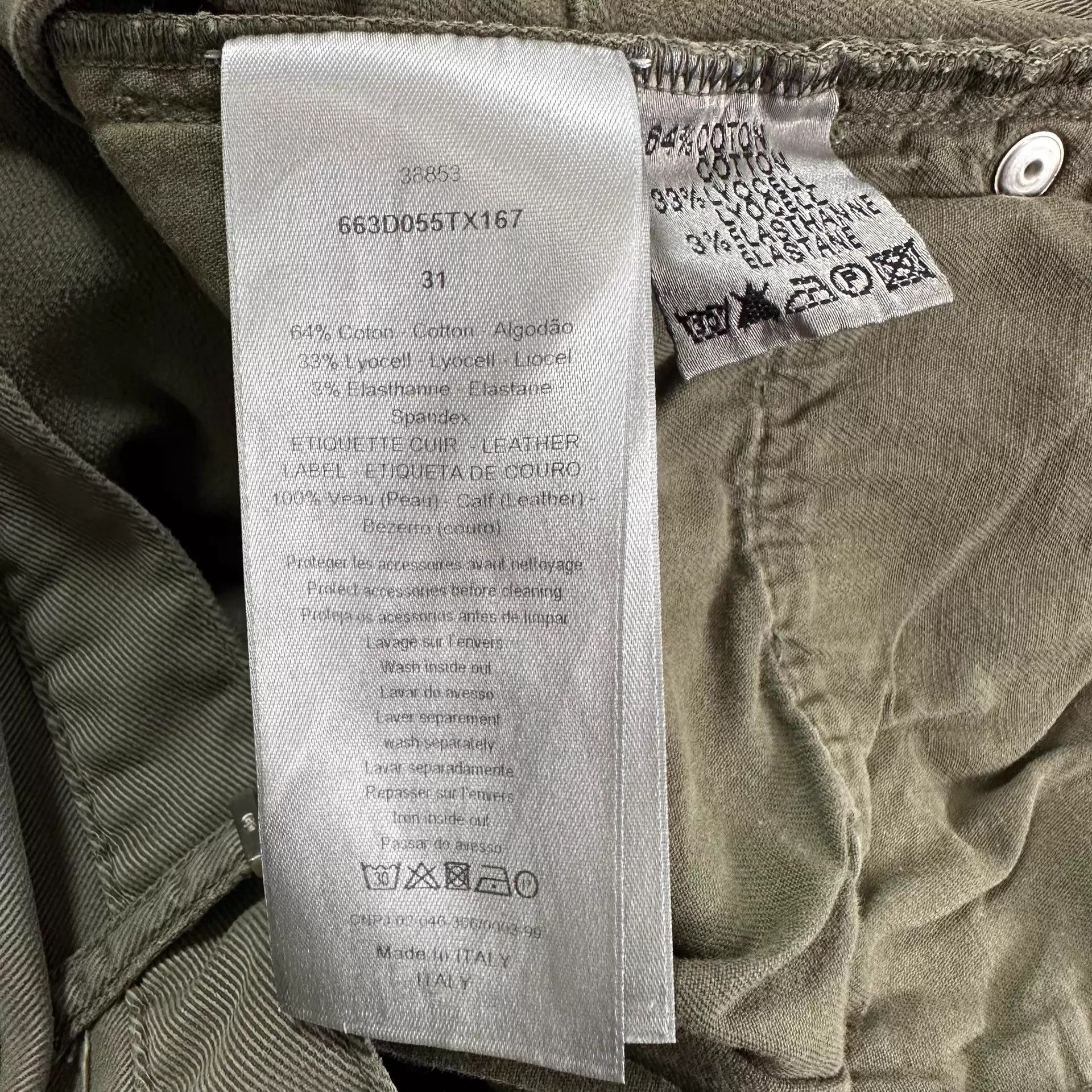 Dior Dior military green distressed multi-zip work pants 31 Size US 31 - 7 Thumbnail