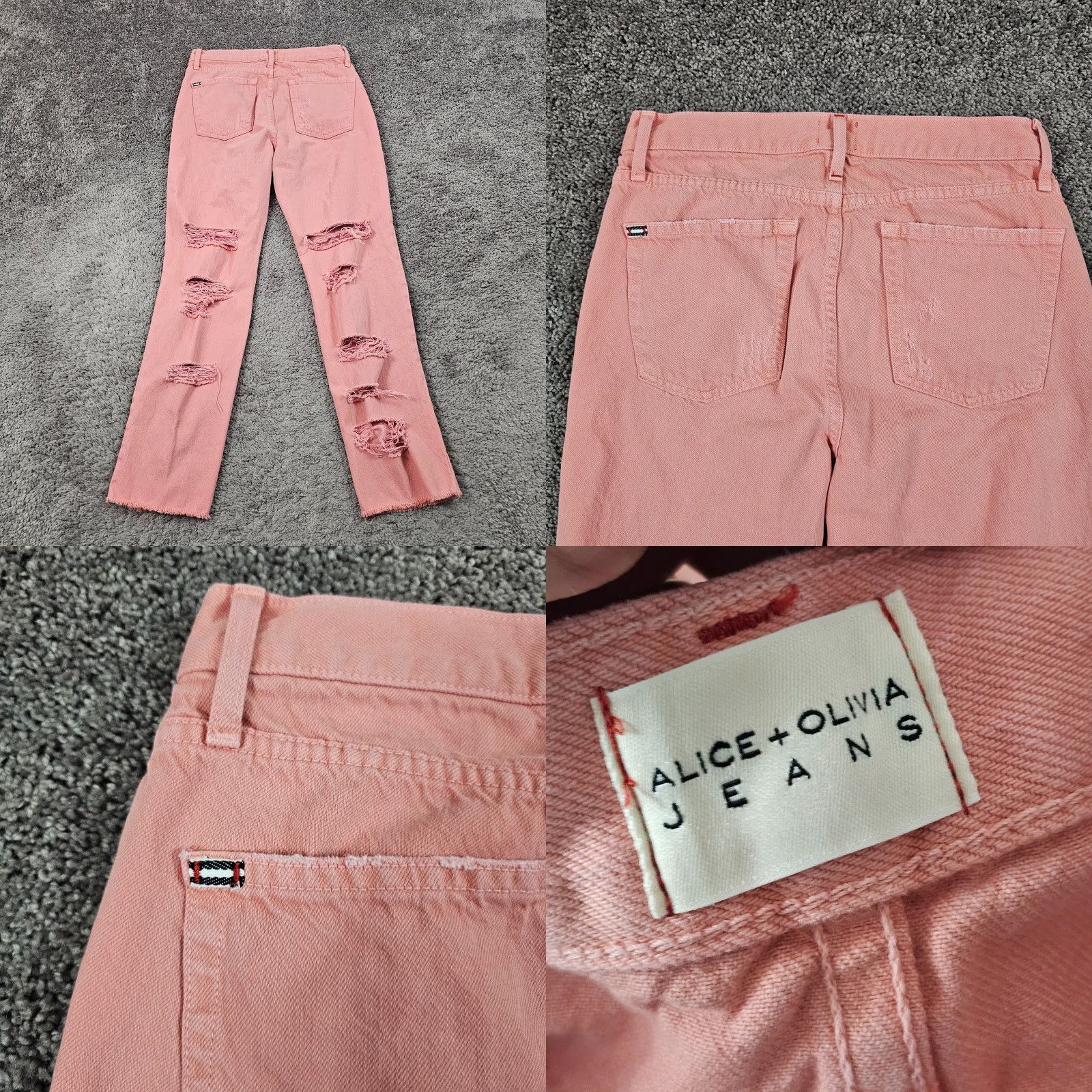Alice + Olivia ALICE + OLIVIA Jeans Womens 28 Pink Distressed Ripped Girlfriend High Rise Denim 28x30 Size 28" / US 6 / IT 42 - 8 Thumbnail