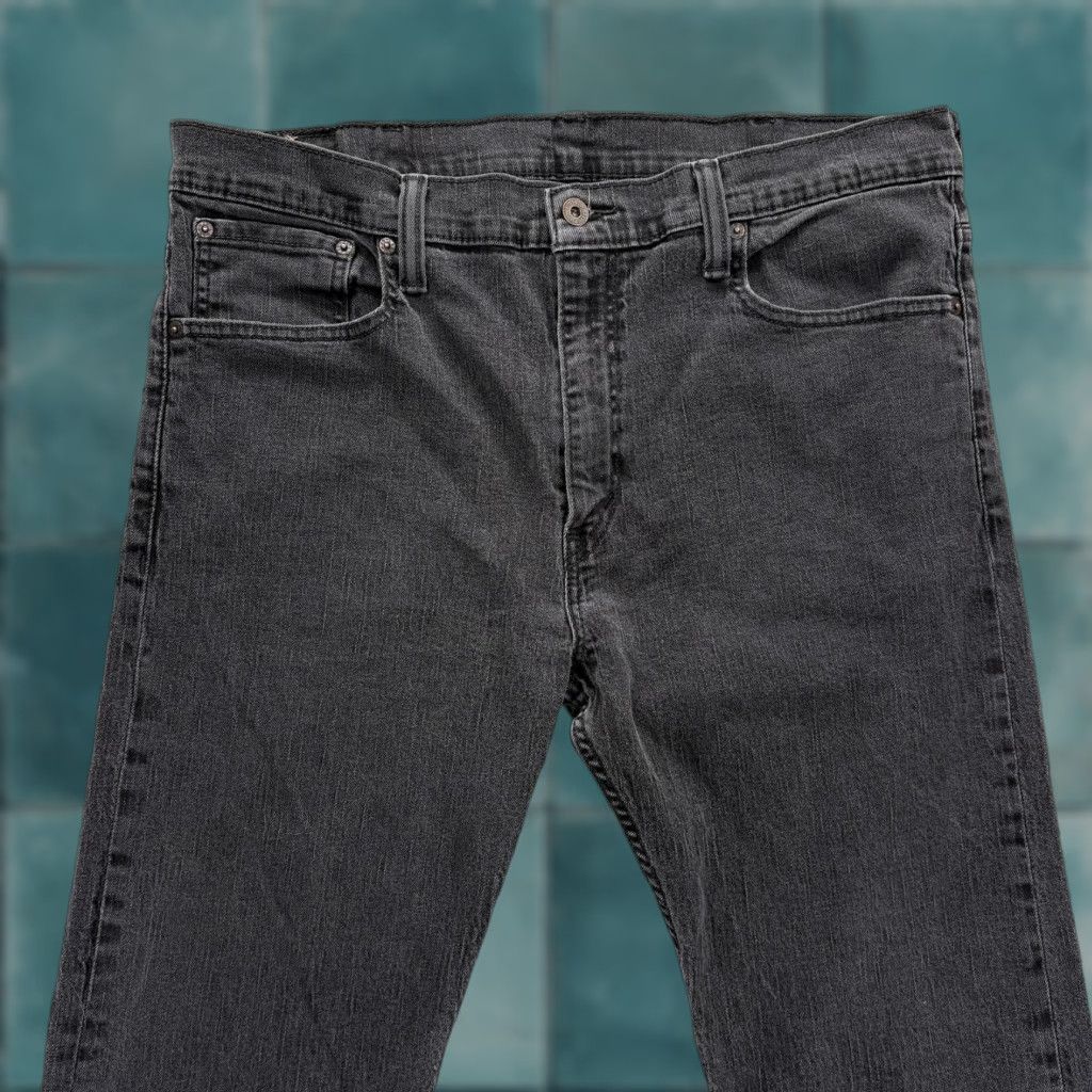 Levi's VINTAGE Levis 521 Slim Taper Jeans Mens 38x30 Gray Charcoal Wash 5-Pocket Denim Stretch Cotton Blend Jeans Mens W38 L30 Size US 38 / EU 54 - 1 Thumbnail