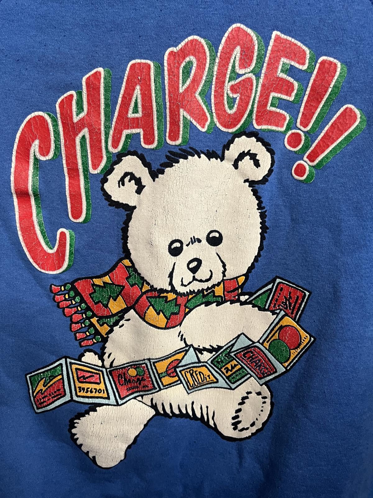 Tultex Vintage Christmas Crewneck Credit Card Charge Teddy Bear XL Size US XL / EU 56 / 4 - 3 Thumbnail