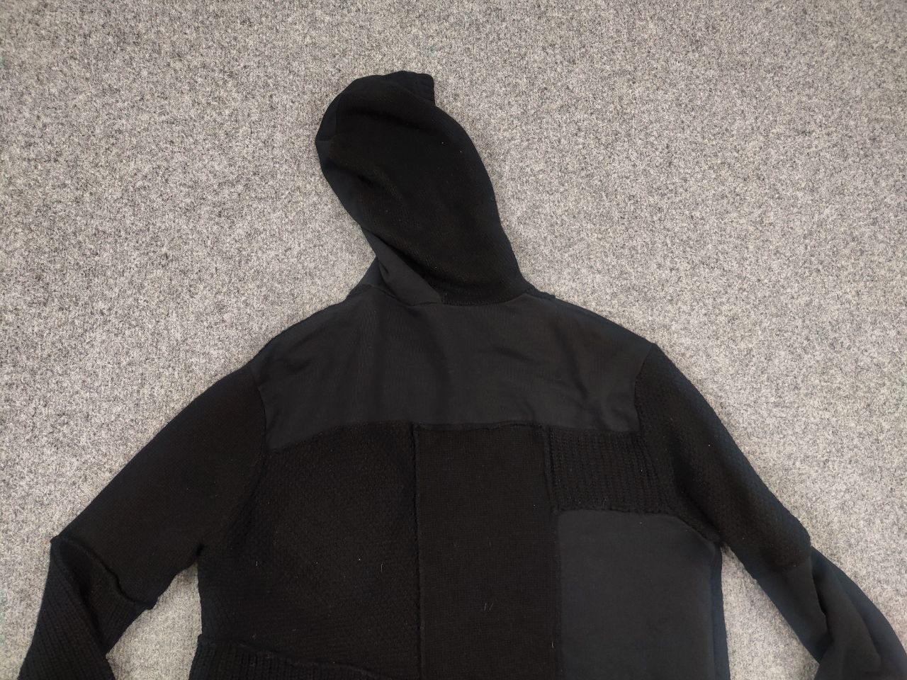 Diesel Diesel Patchwork Wool Blend Black Zip Mens Hoodie Y2K Style Size US XL / EU 56 / 4 - 11 Thumbnail