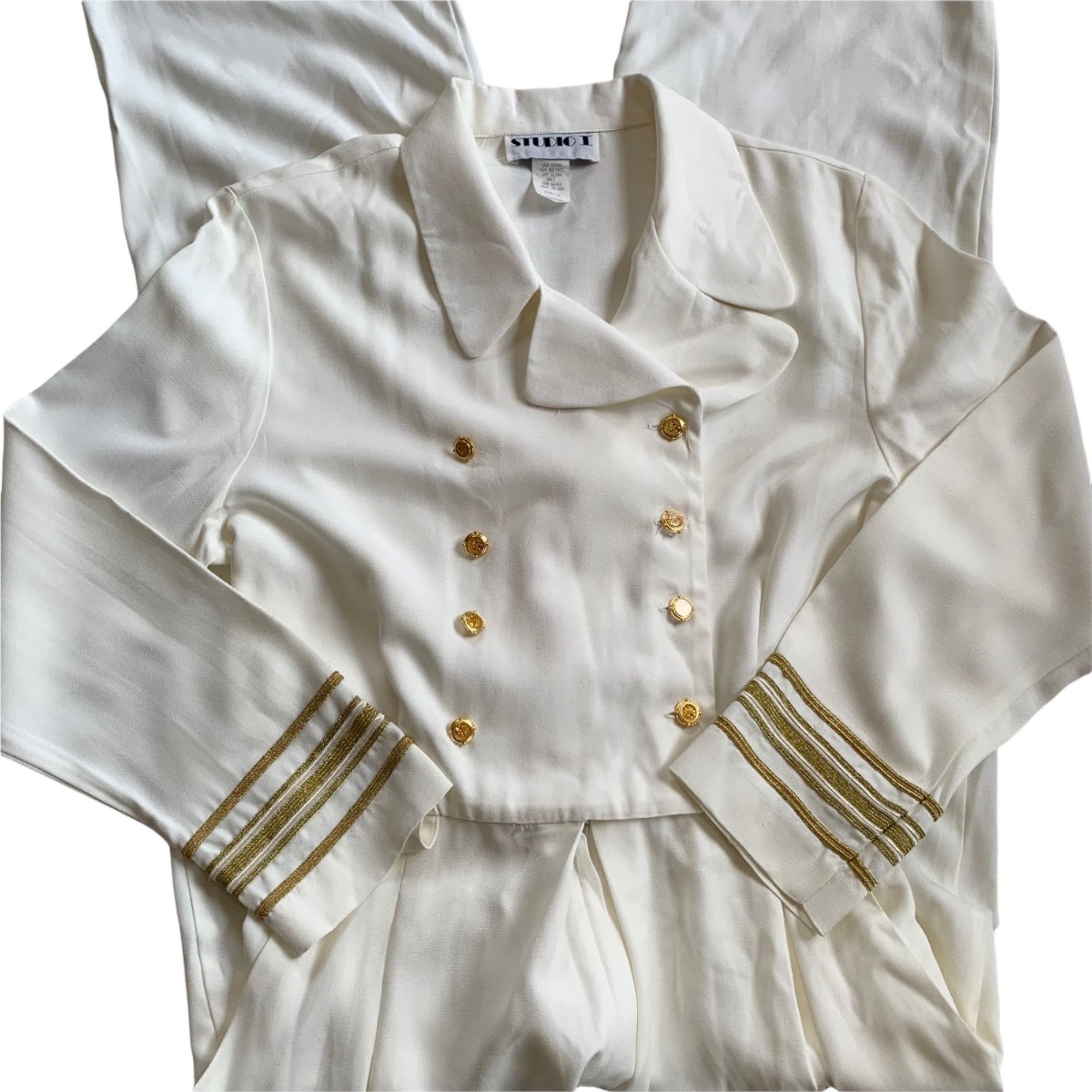 Vintage Vintage Studio Nautical Anchor Jumpsuit Romper USA 14 Size 36" / US 14 / IT 50 - 2 Thumbnail