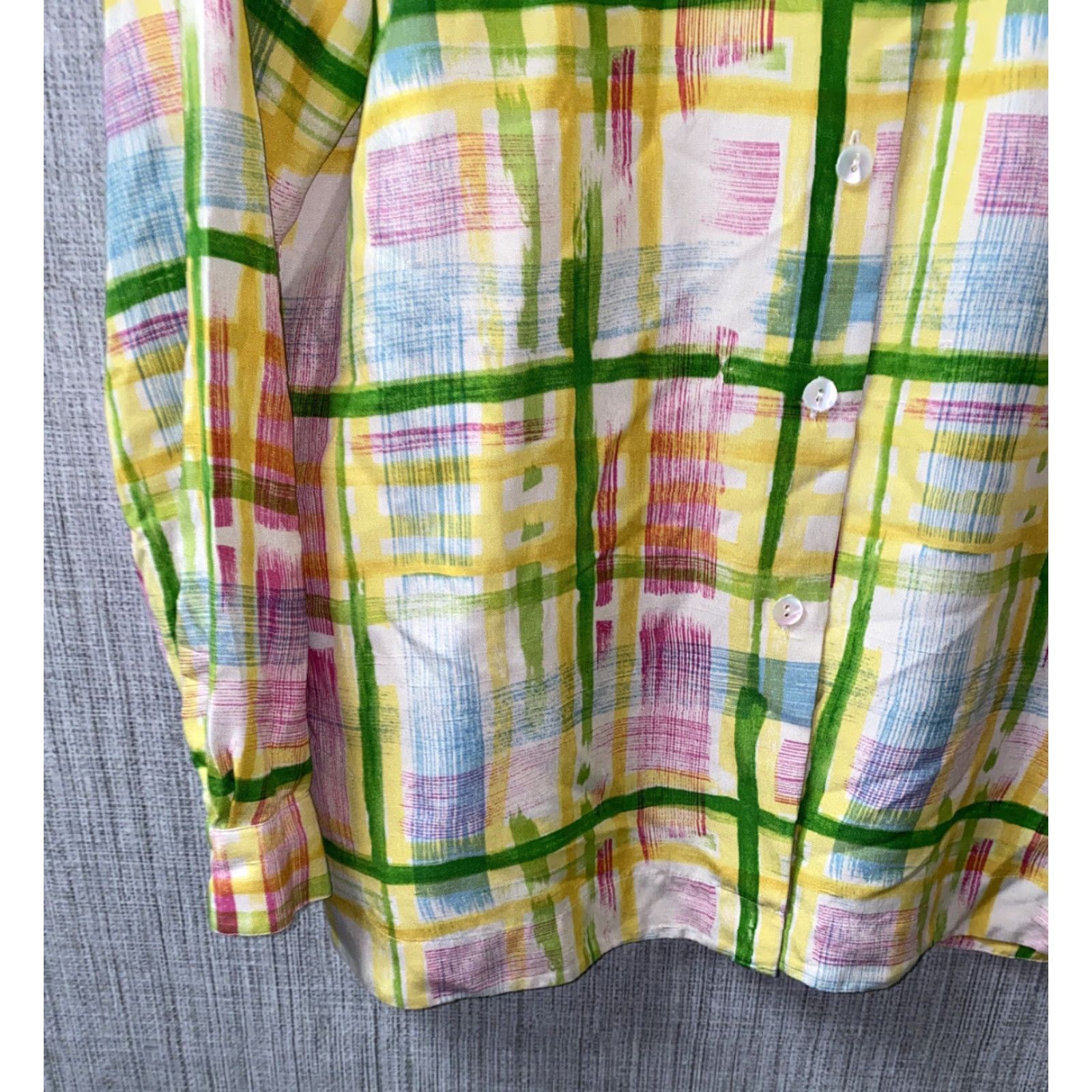 Saks Fifth Avenue Saks Fifth Avenue Silk Long Sleeve Shirt P Multicolor Button Up Woman Regular Casual Checkered Size S / US 4 / IT 40 - 4 Thumbnail
