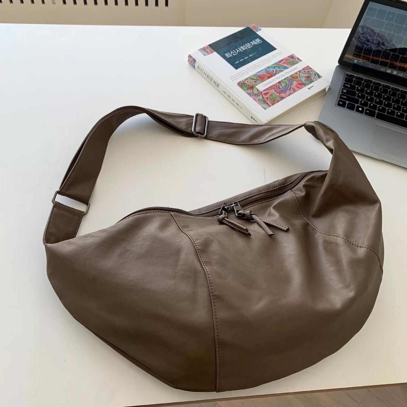 Leather Brown Leather Crossbody Bag, Casual Shoulder Bag Size ONE SIZE - 12 Thumbnail