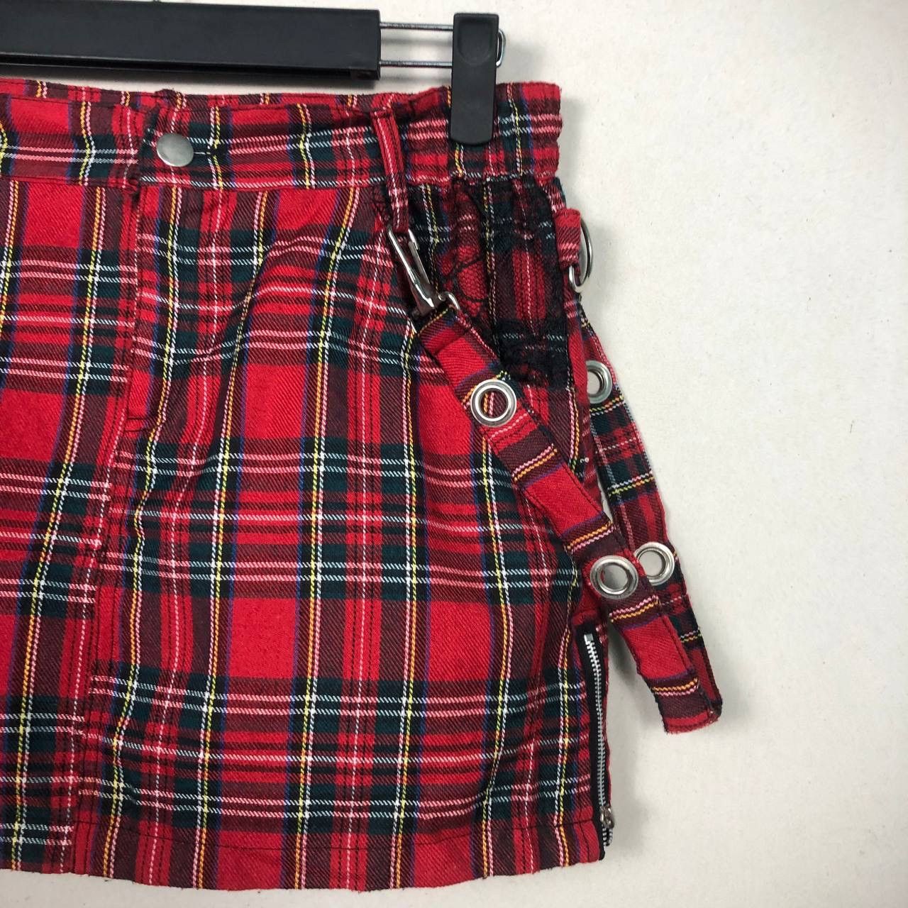 Seditionaries Vintage 90s Punk Red Plaid Tartan Harajuku Gothic Skirt Size 29" - 4 Thumbnail
