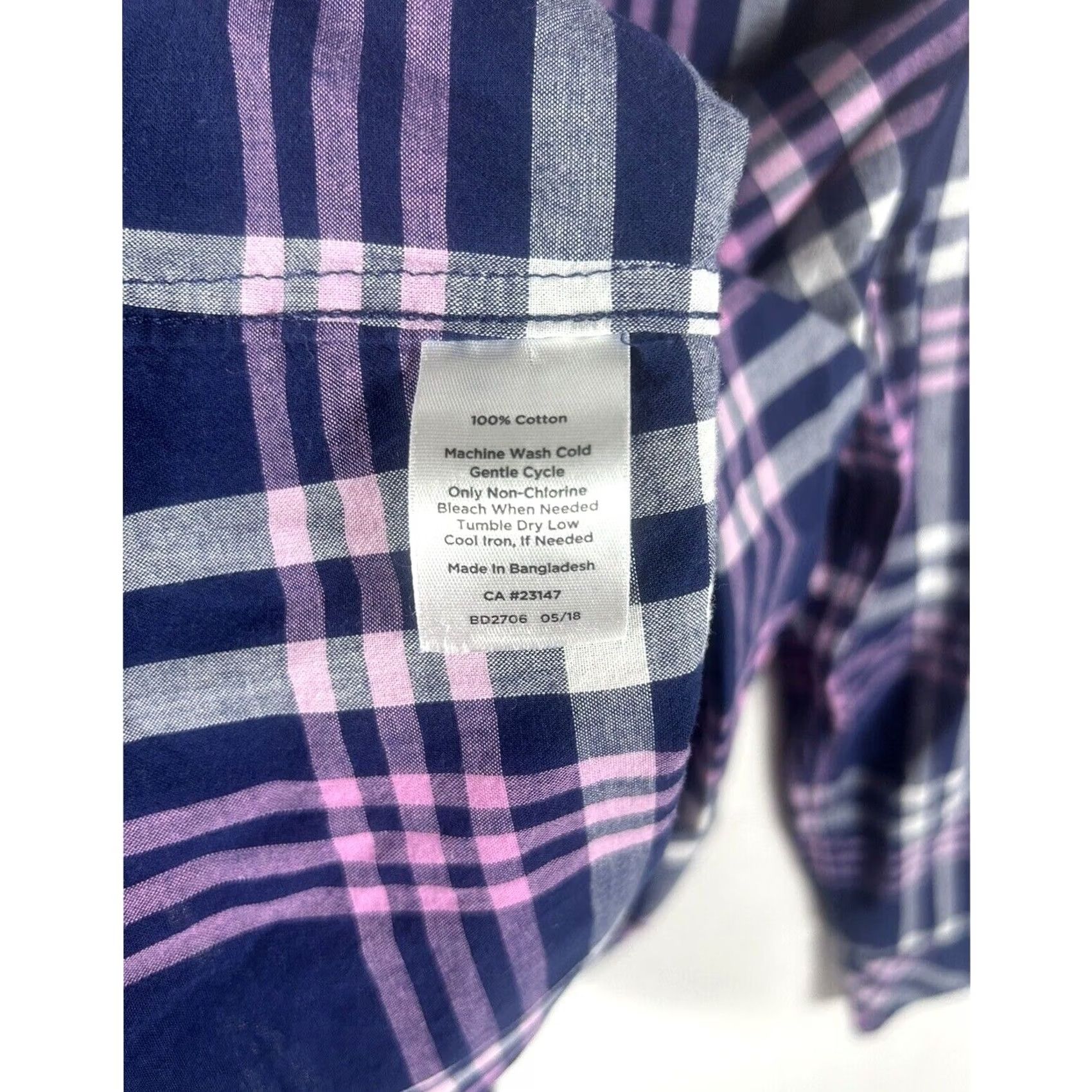 Talbots Talbots Plaid Purple Collared Button-Up Shirt Women's M Casual Long Sleeve 100% Cotton Button-Front Vintage: No Size M / US 6-8 / IT 42-44 - 3 Thumbnail