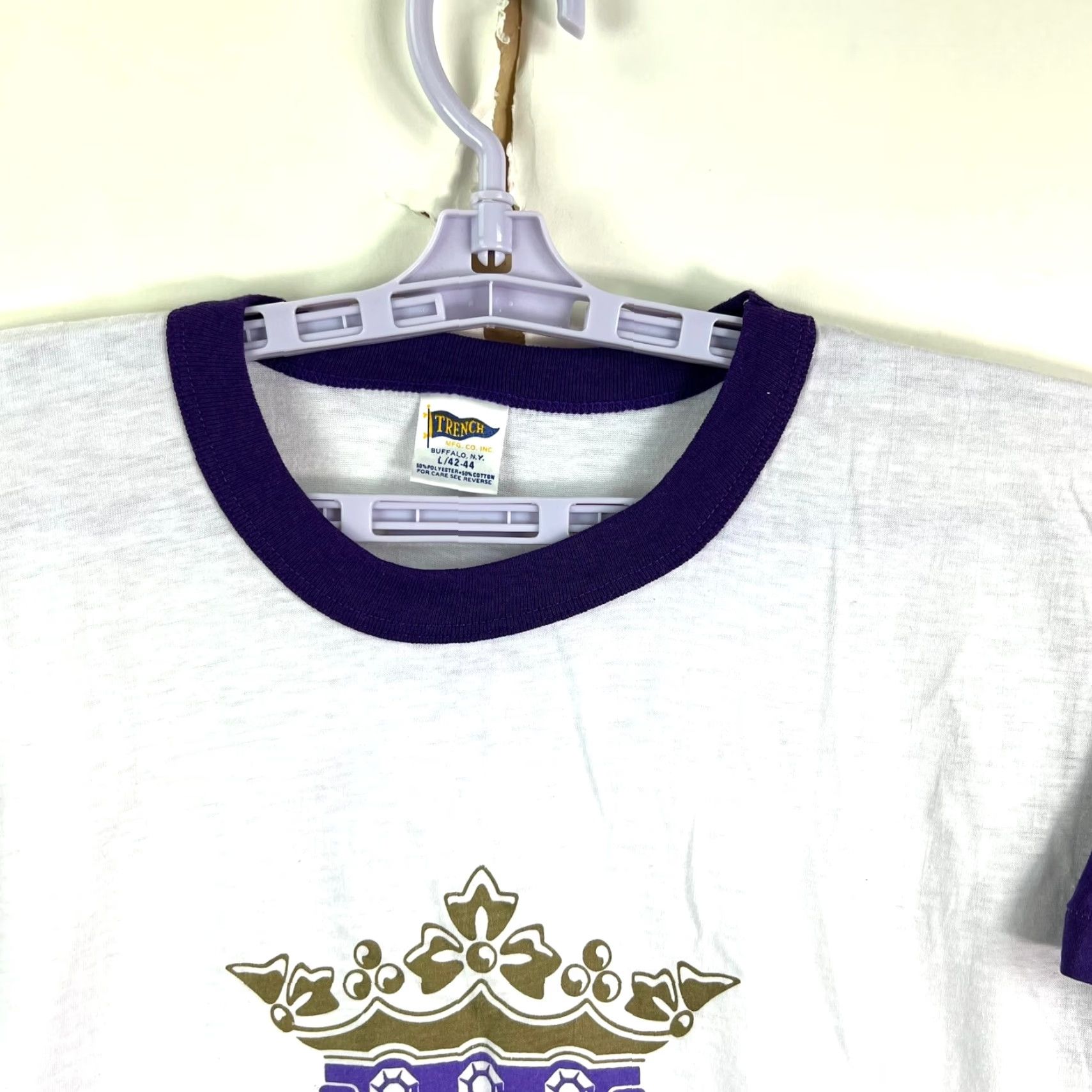 Vintage Triple Crown Horse Racing T-Shirt Mens Size L White Graphic Print Crew Neck Size US L / EU 52-54 / 3 - 3 Thumbnail