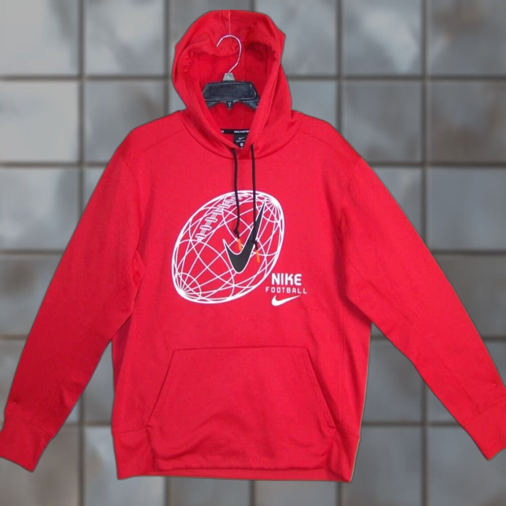 Nike Football Graphic Hoodie Adult Medium Red Long Sleeve Athletic